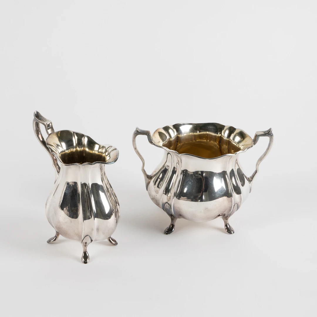 SOCKERSKÅL & GRÄDDKANNA, silver, Guldsmedsaktiebolaget GAB.