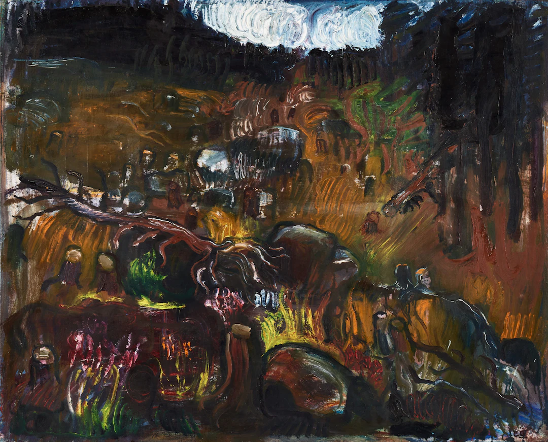 GÖTRIK ÖRTENHOLM (1913-2005). "Kalhygget", olja på duk.