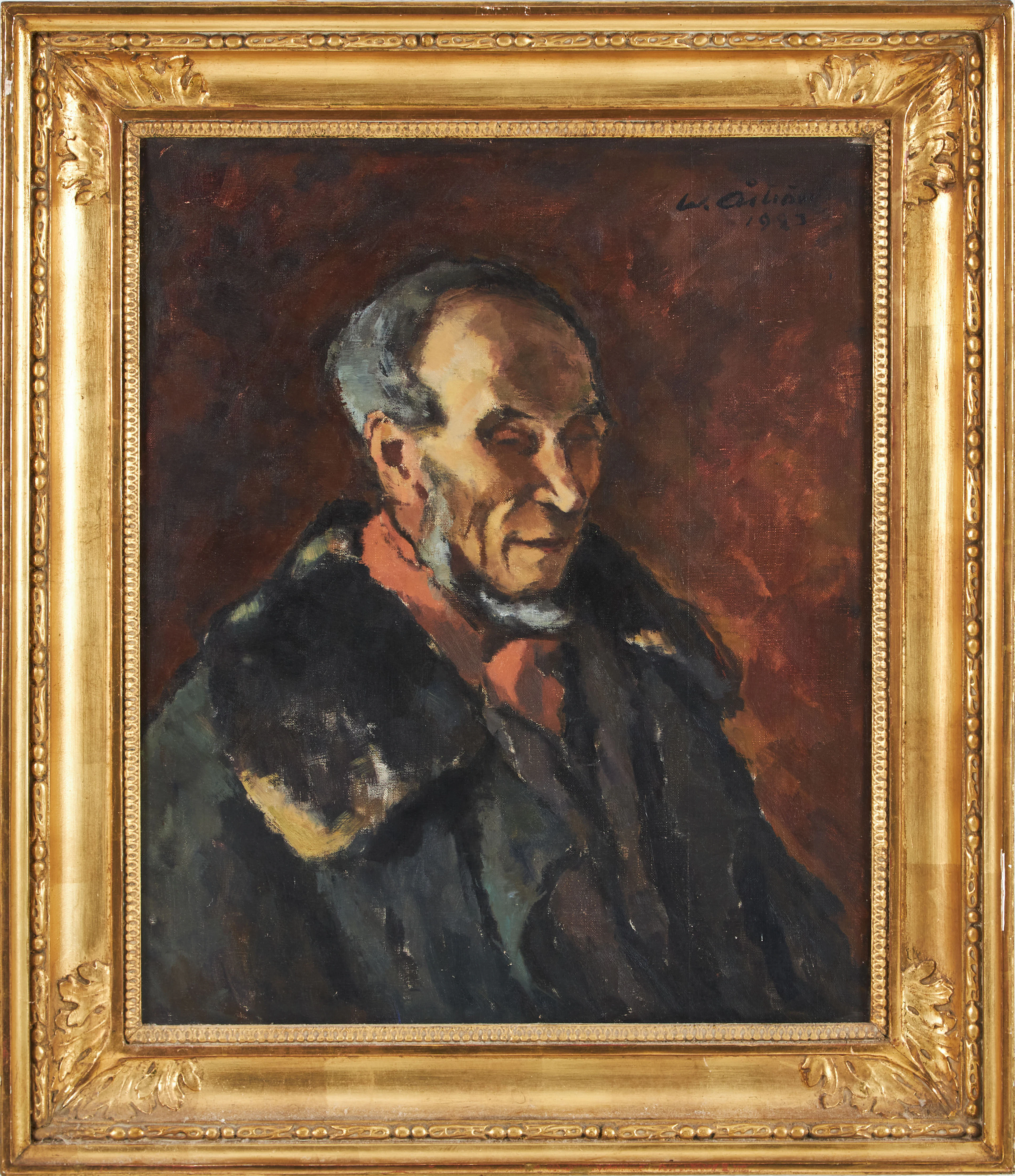 WERNER ÅSTRÖM (1885-1979). porträtt av man, olja på duk, signerad
