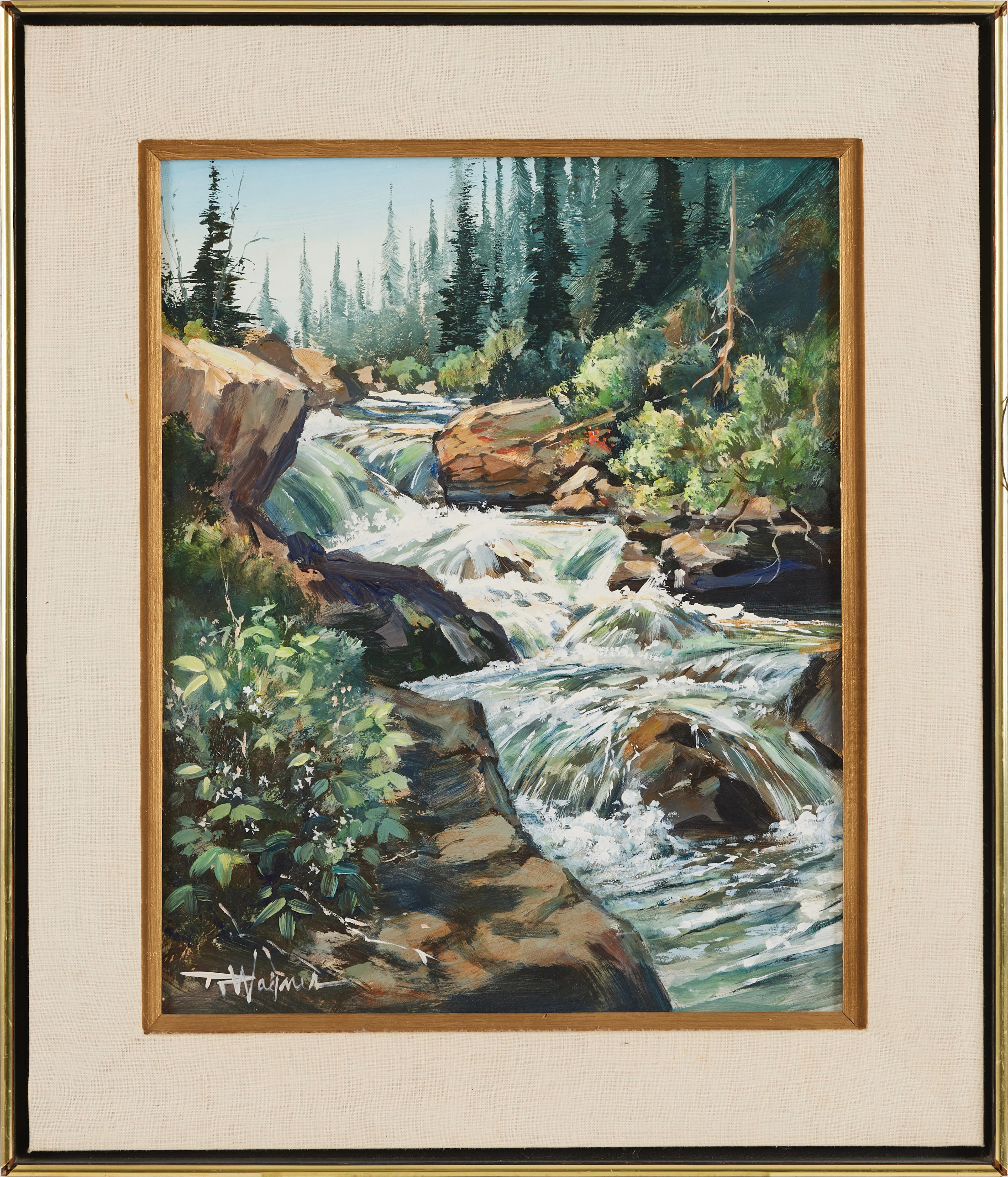 RICHARD ELLIS WAGNER. (USA, 1923-2009), landskapsmotiv med bäck, signerad