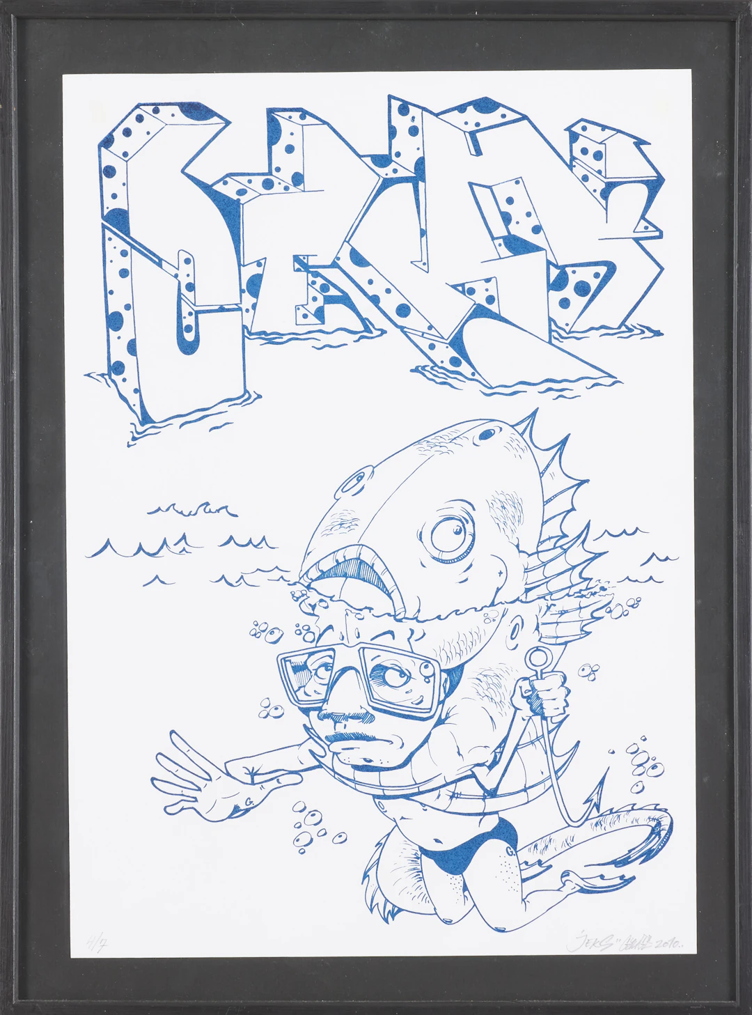 JEKS & GAUGE. Litografi, signerad numrerad 4/7.