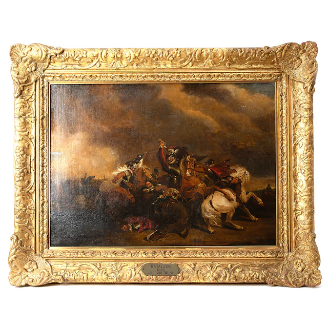 JAN VAN WIJK. "Bataljen", olja på duk, daterad 1685.