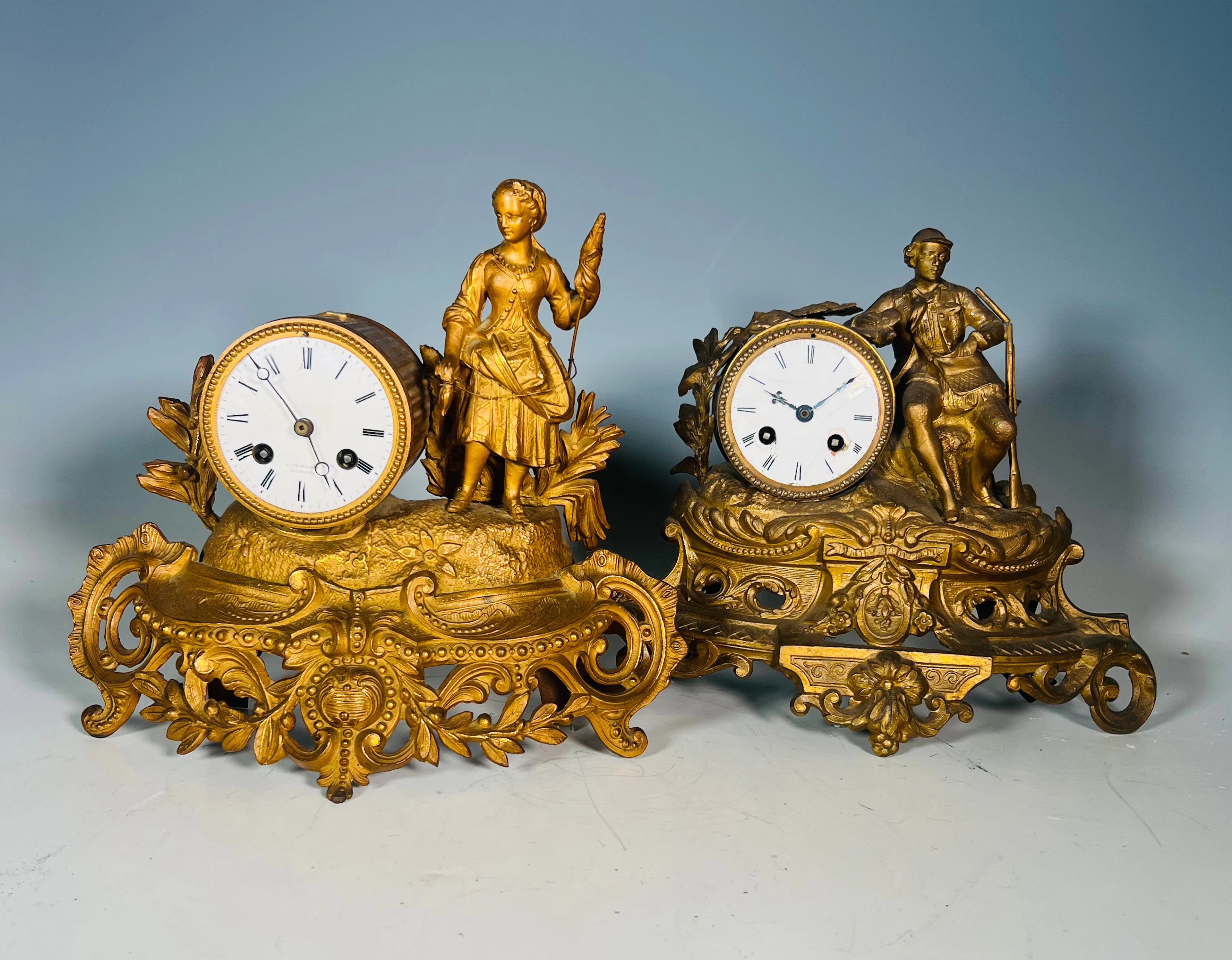 2 französische / deutsche Pendulen / Kaminuhren, 2. Hälfte 19. Jh.