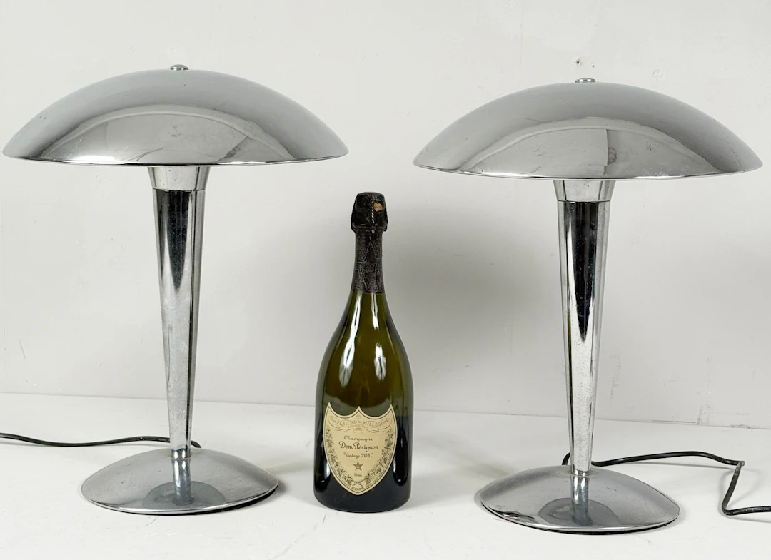 2er Set Pilzlampen/Mushroom im Art Deco Stil.