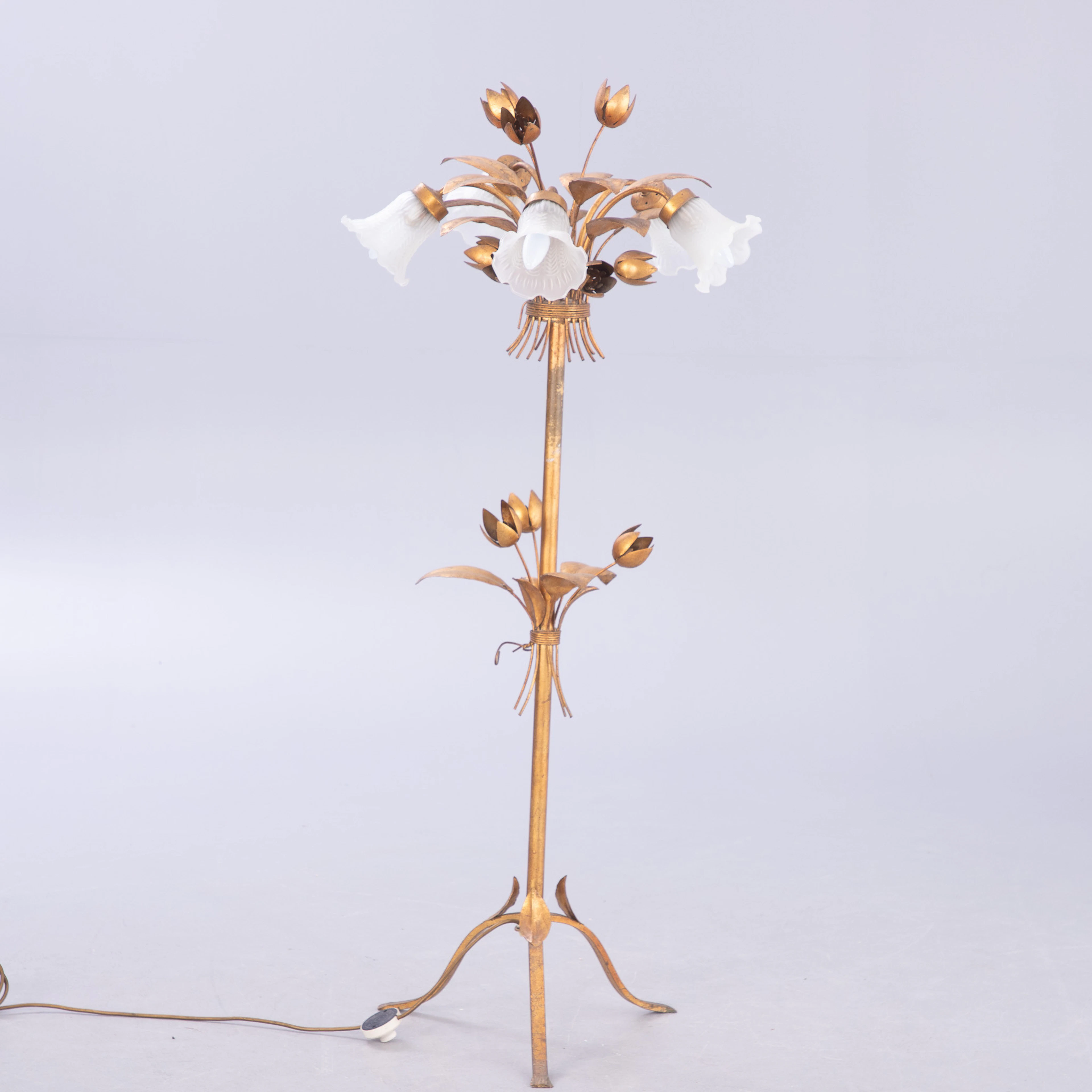 Florale Stehlampe im Stil von Hans Kögl, 1970-1980er Jahre.