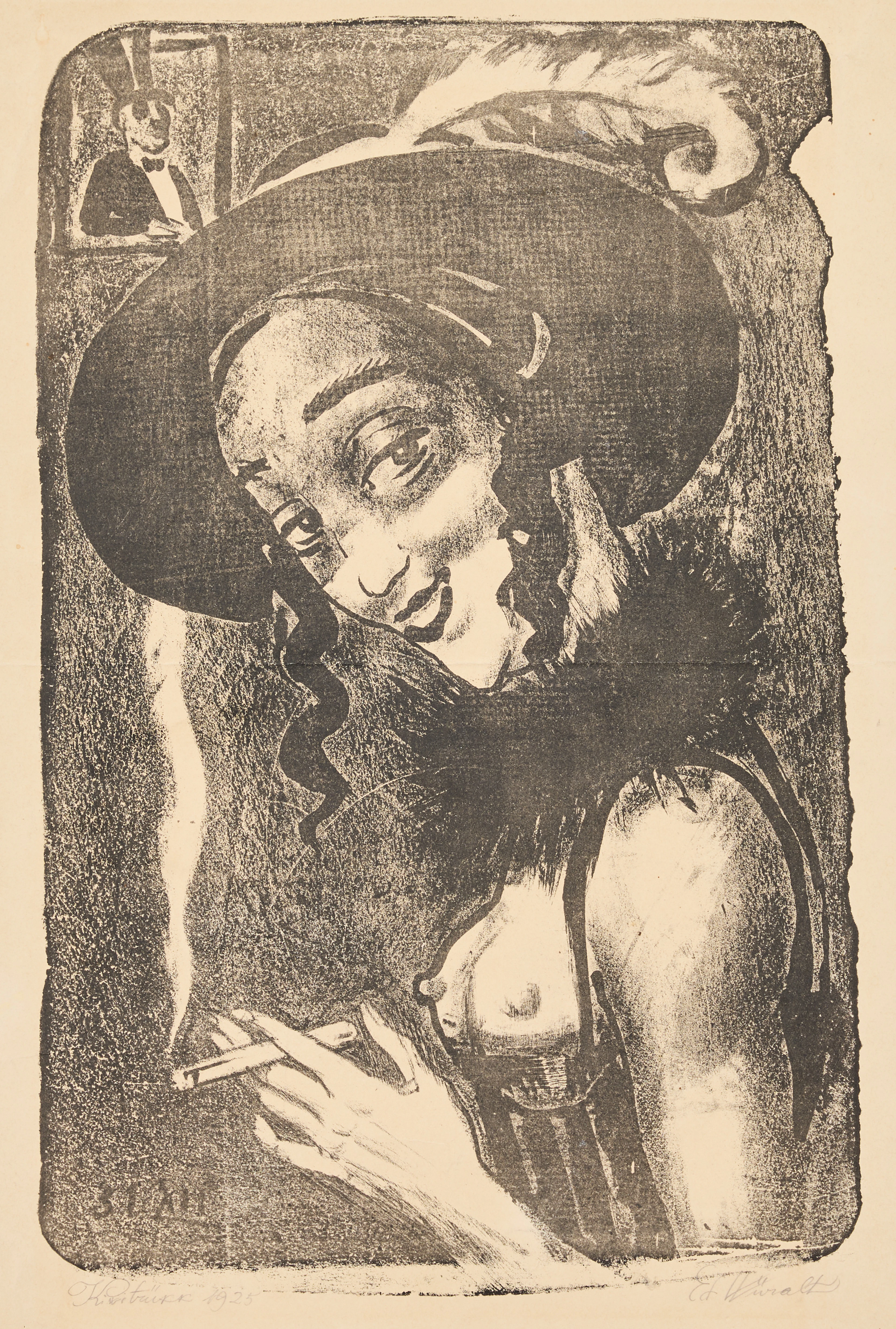 EDUARD WIIRALT. "Naine sigaretiga" (Woman with a cigarette).