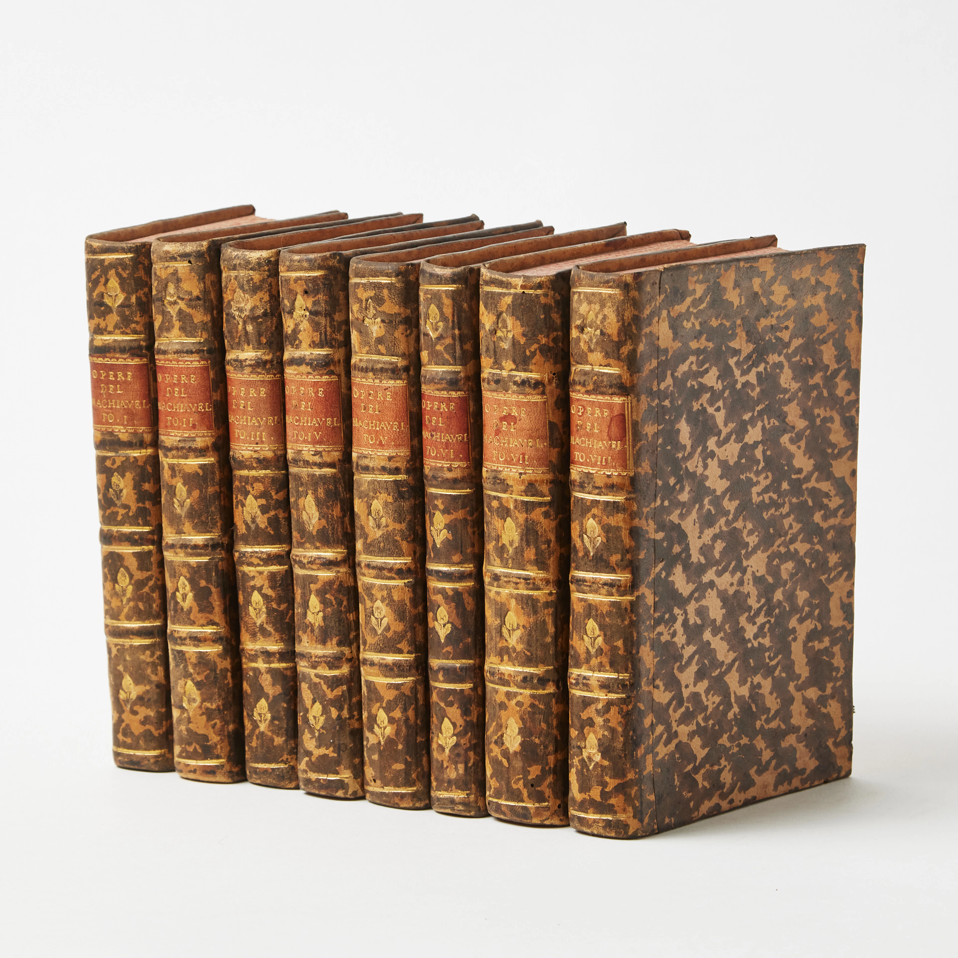 MACHIAVELLI'S OPERE, COSMOPOLI (VENICE) 1769, 8 volumes.