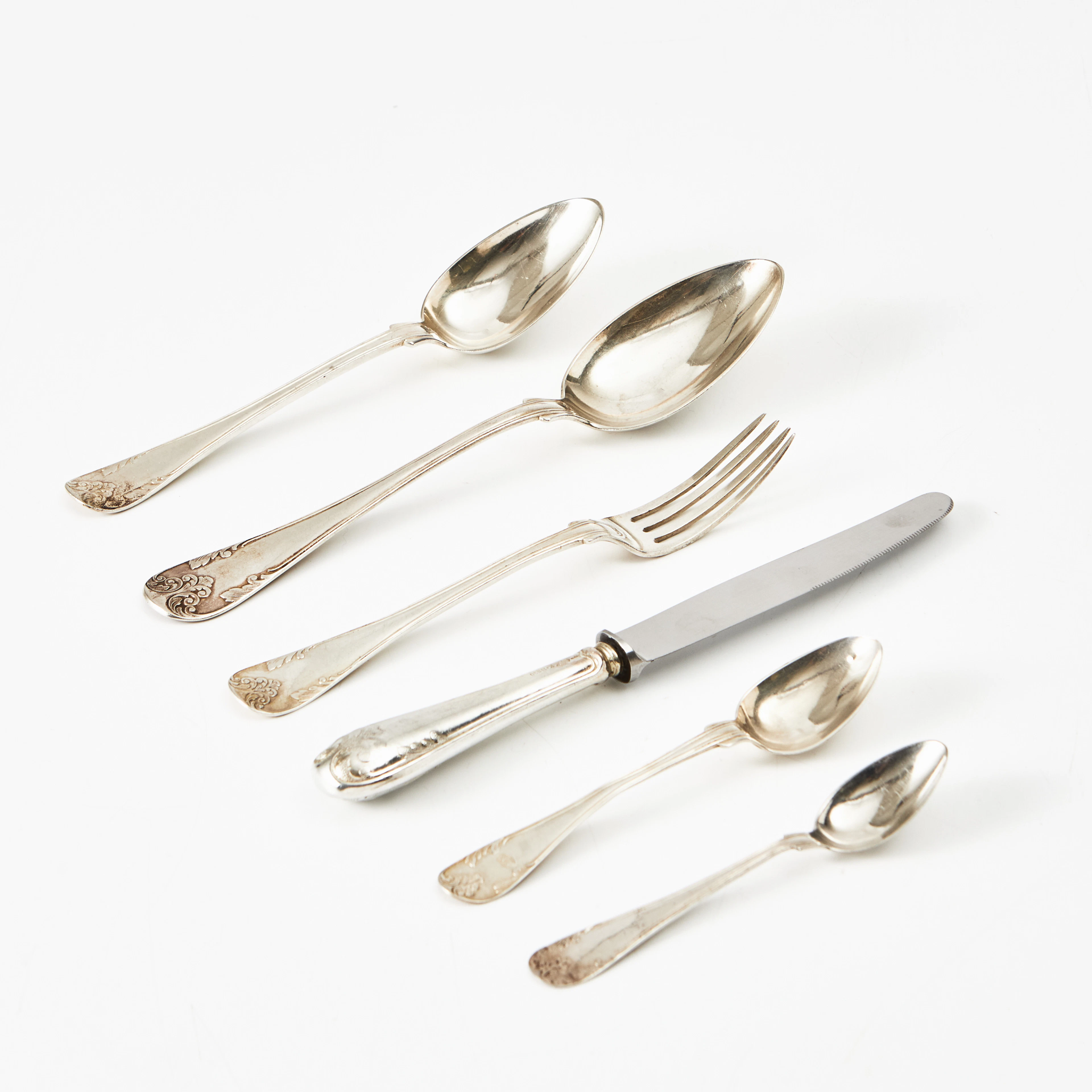 BESTICK, 28 dlr, silver, Gammal fransk modell, bl a Jacob Engelberth