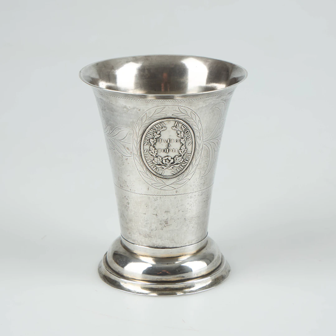 BÄGARE, silver, Carl Johan Österman, Åbo, mitten av 1800-talet.