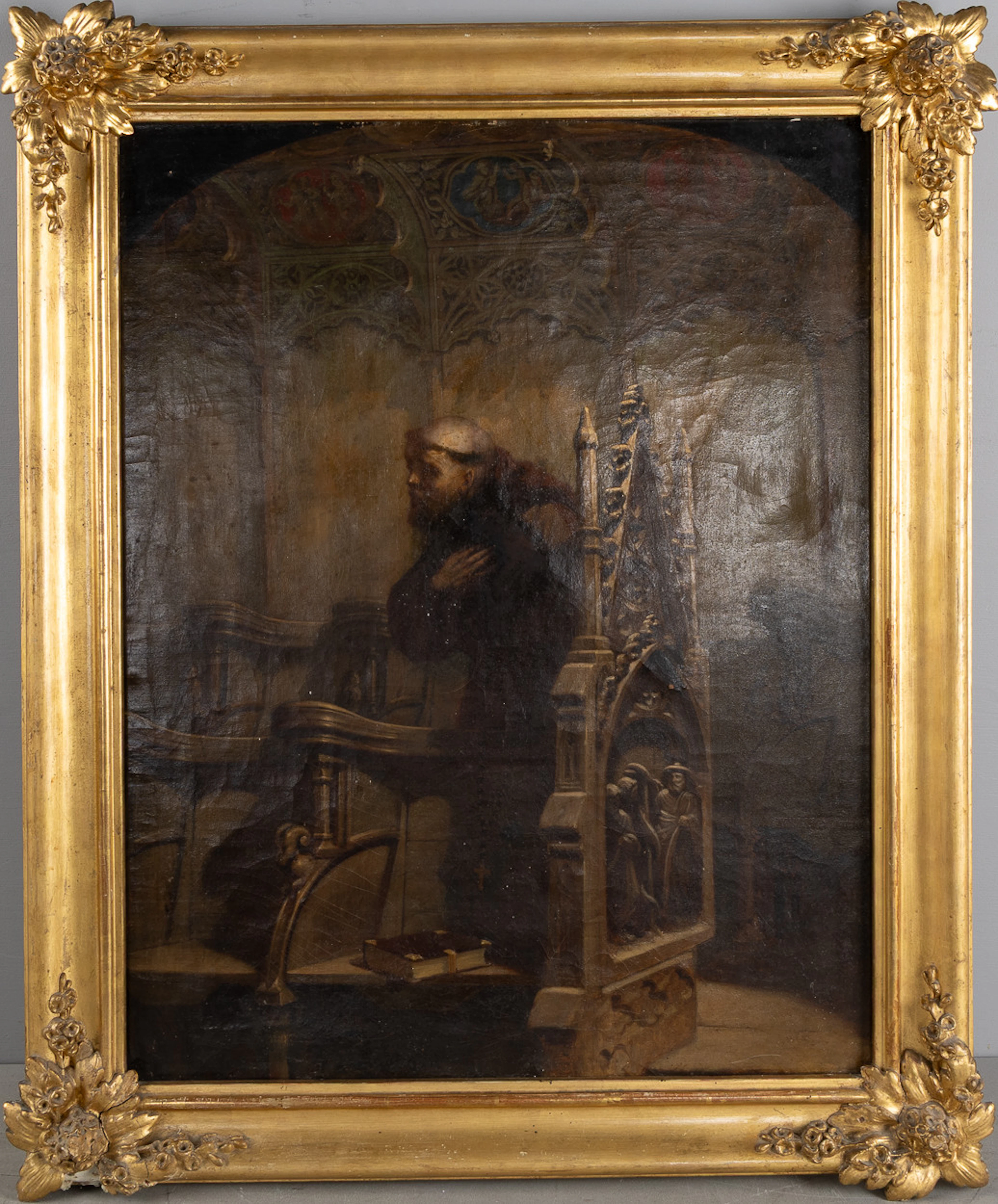 CHARLES BIRON (1816 - 1855). TILLSKRIVEN. Olja på duk, "Munkstolarne