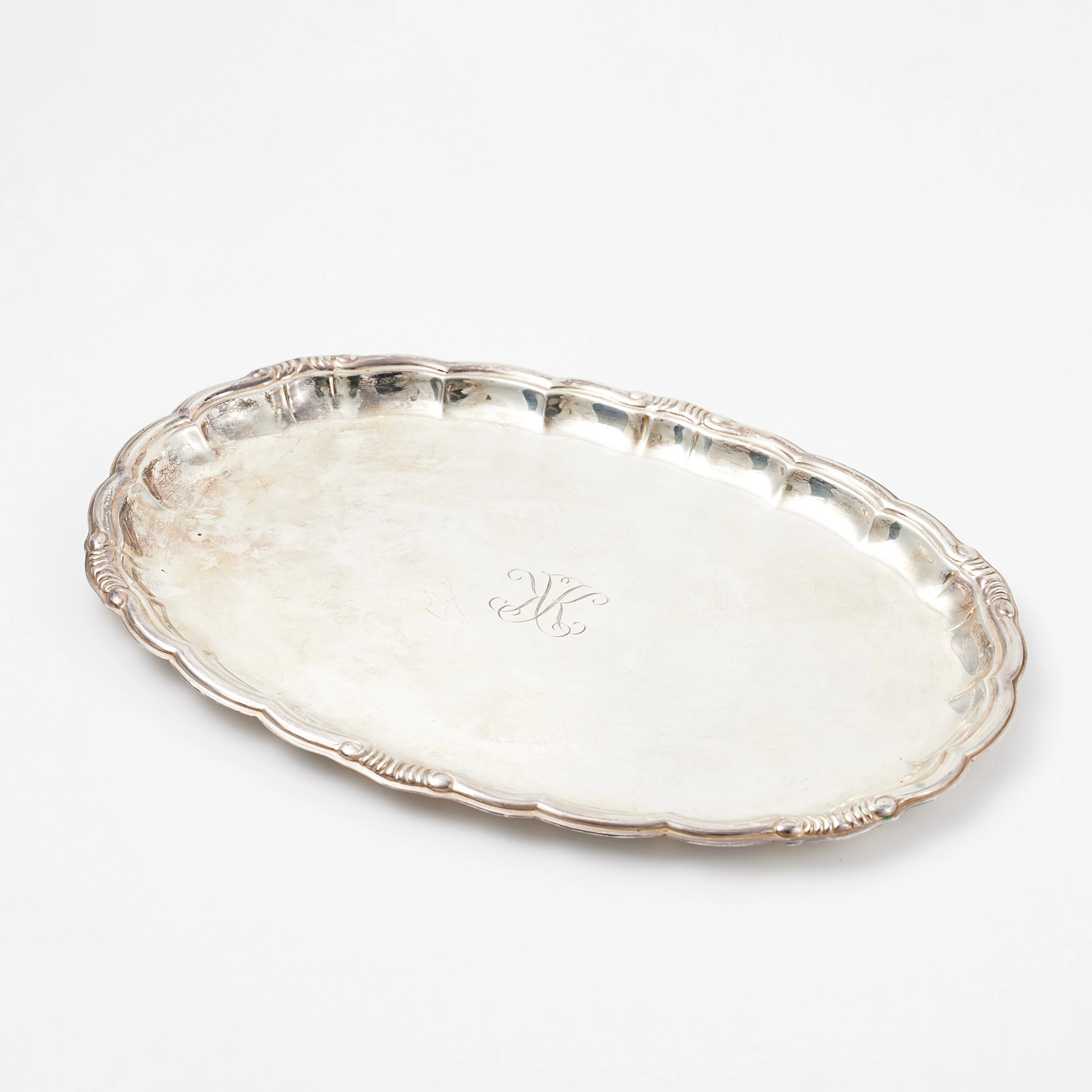 C.G HALLBERG, bricka, silver, Stockholm, 1950.