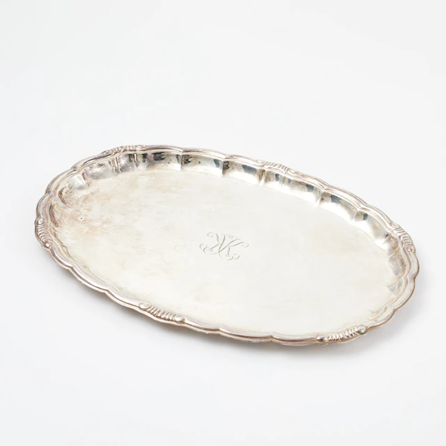 C.G HALLBERG, bricka, silver, Stockholm, 1950.