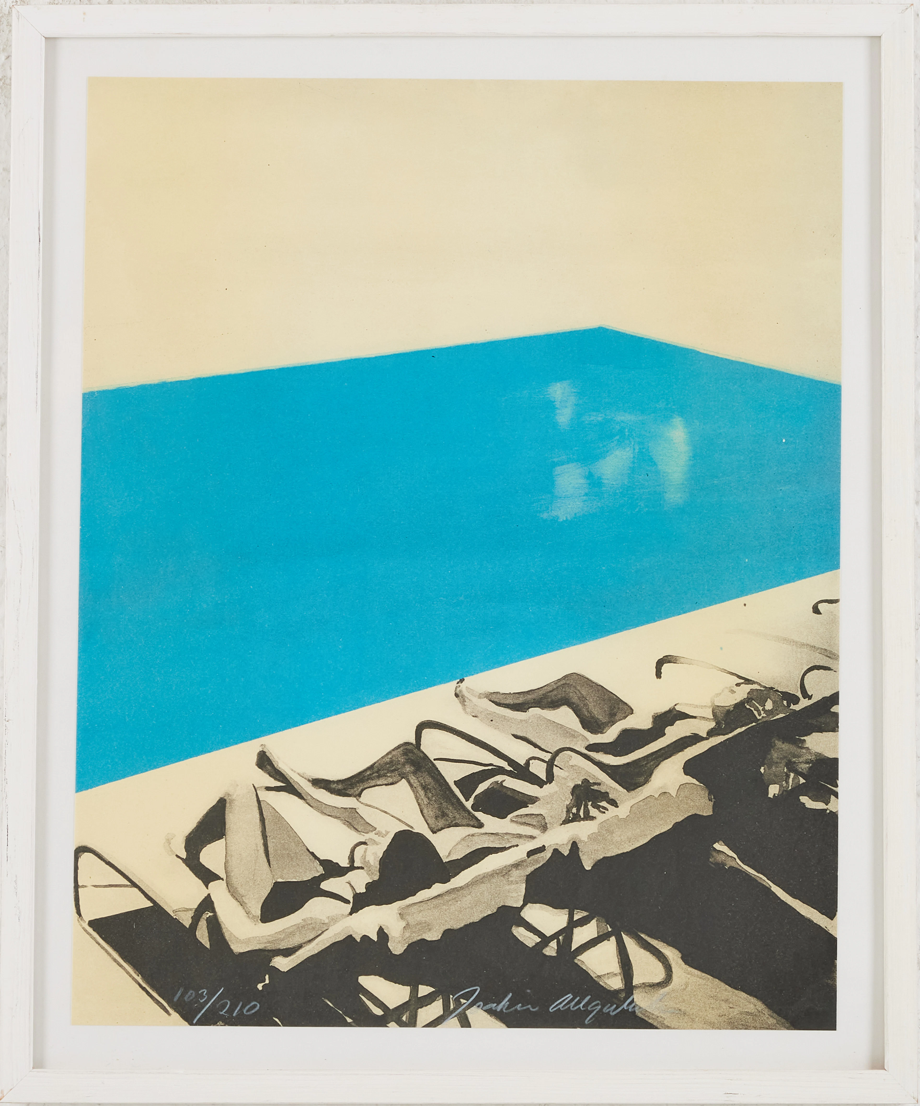 JOAKIM ALLGULANDER. "The Pool", färglitografi, signerad Joakim Allgulander