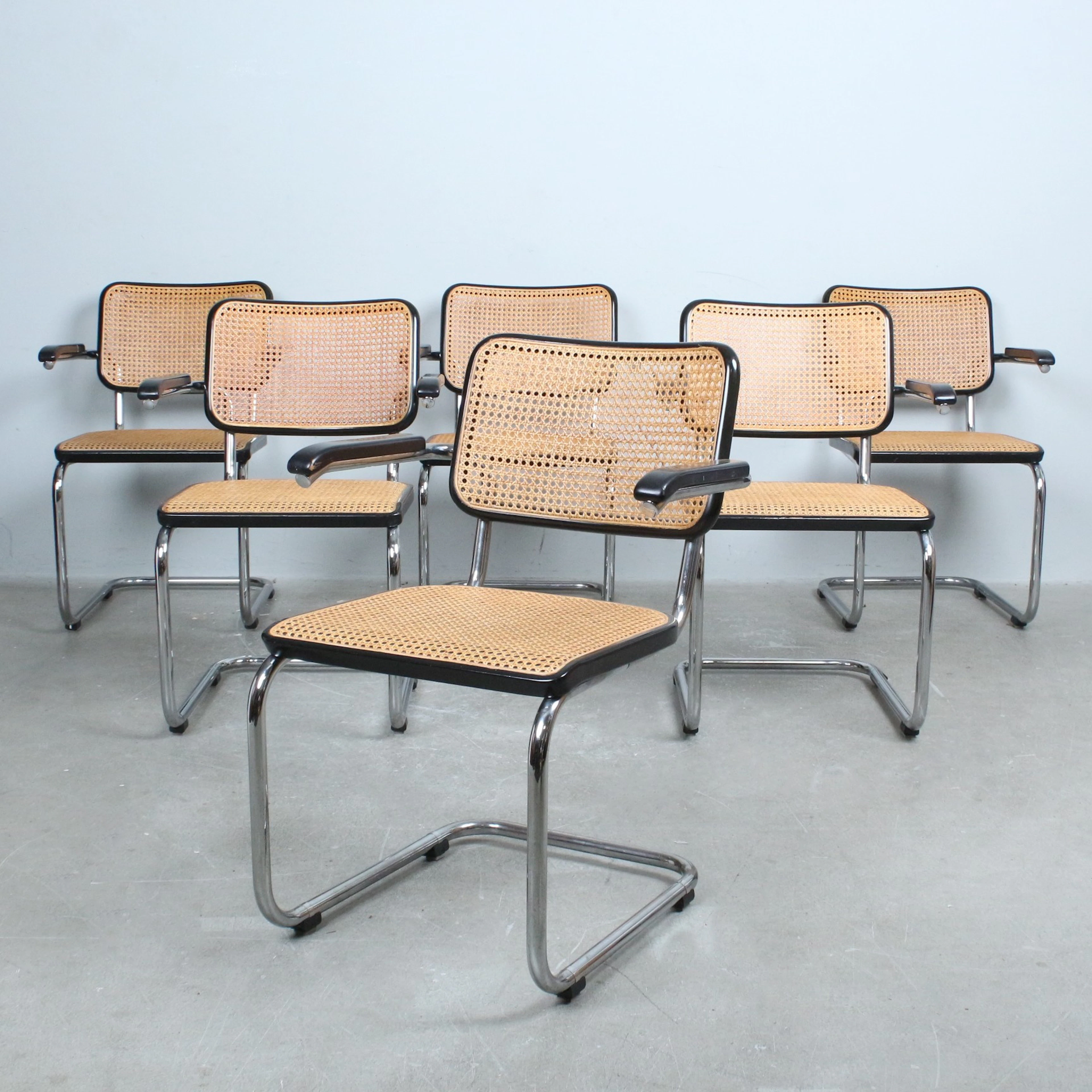 MARCEL BREUER / MART STAM. Thonet. Set Freischwinger / Armlehnstühle