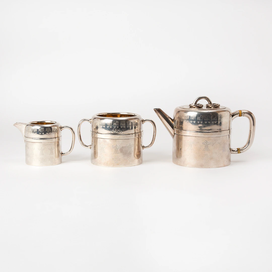 TESERVIS, tre delar, silver, White, Henderson & Co, Sheffield, 1874.