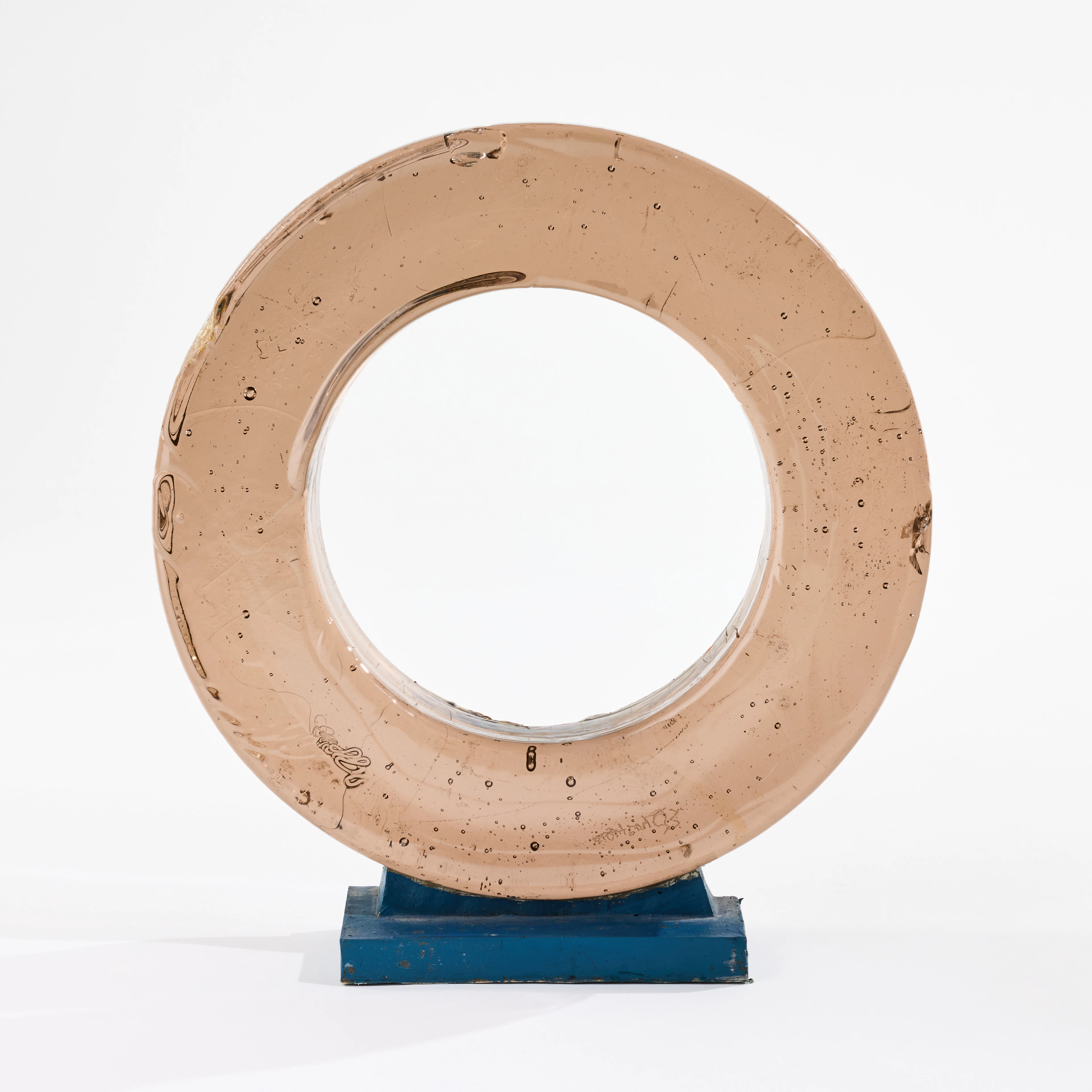 EDVIN ÖHRSTRÖM. "Ringen", skulptur, Lindshammars glasbruk, gjuten