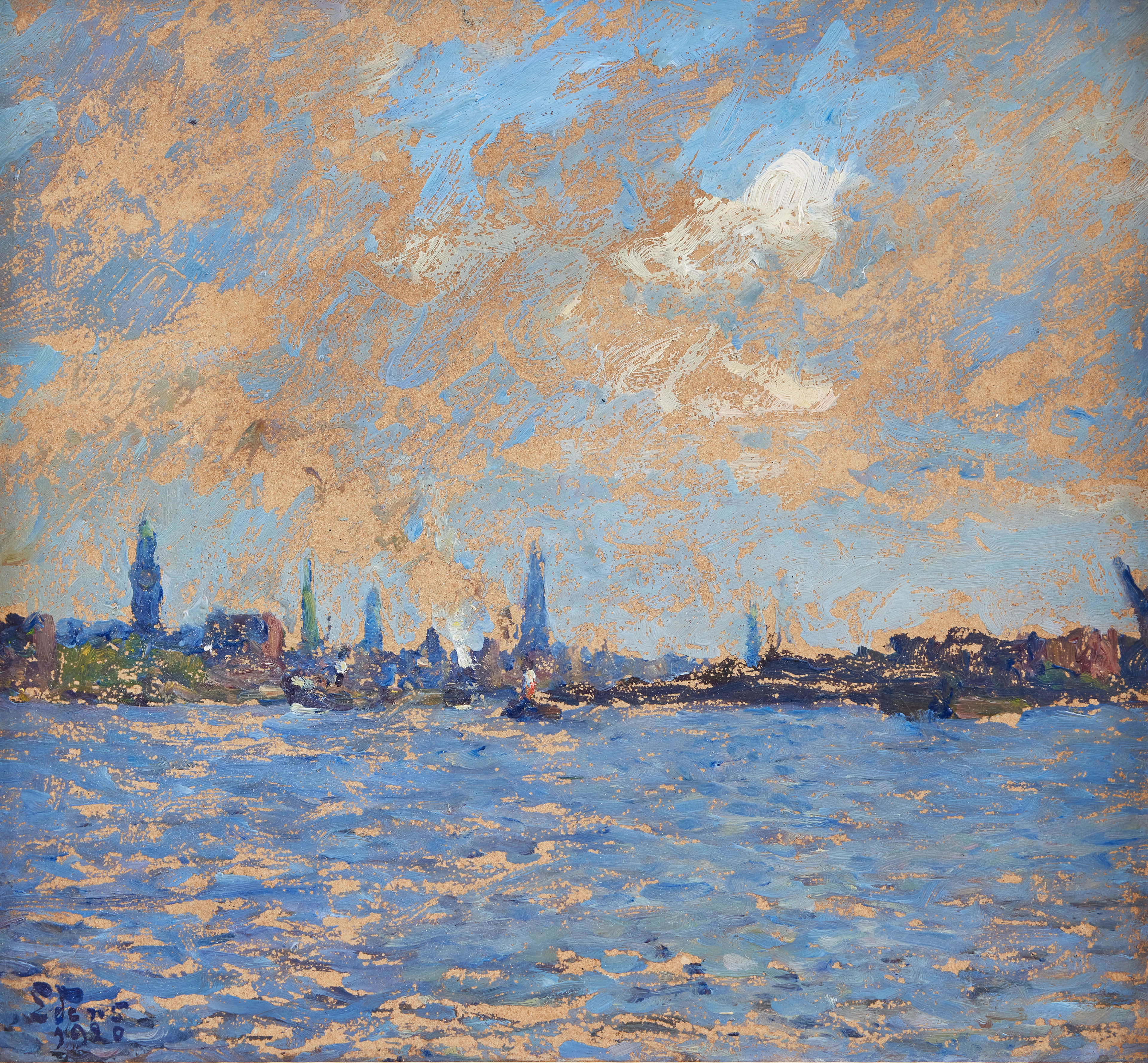 HENNING EDENS (GERMANY 1885-1943). "Elben ved Hamburg".