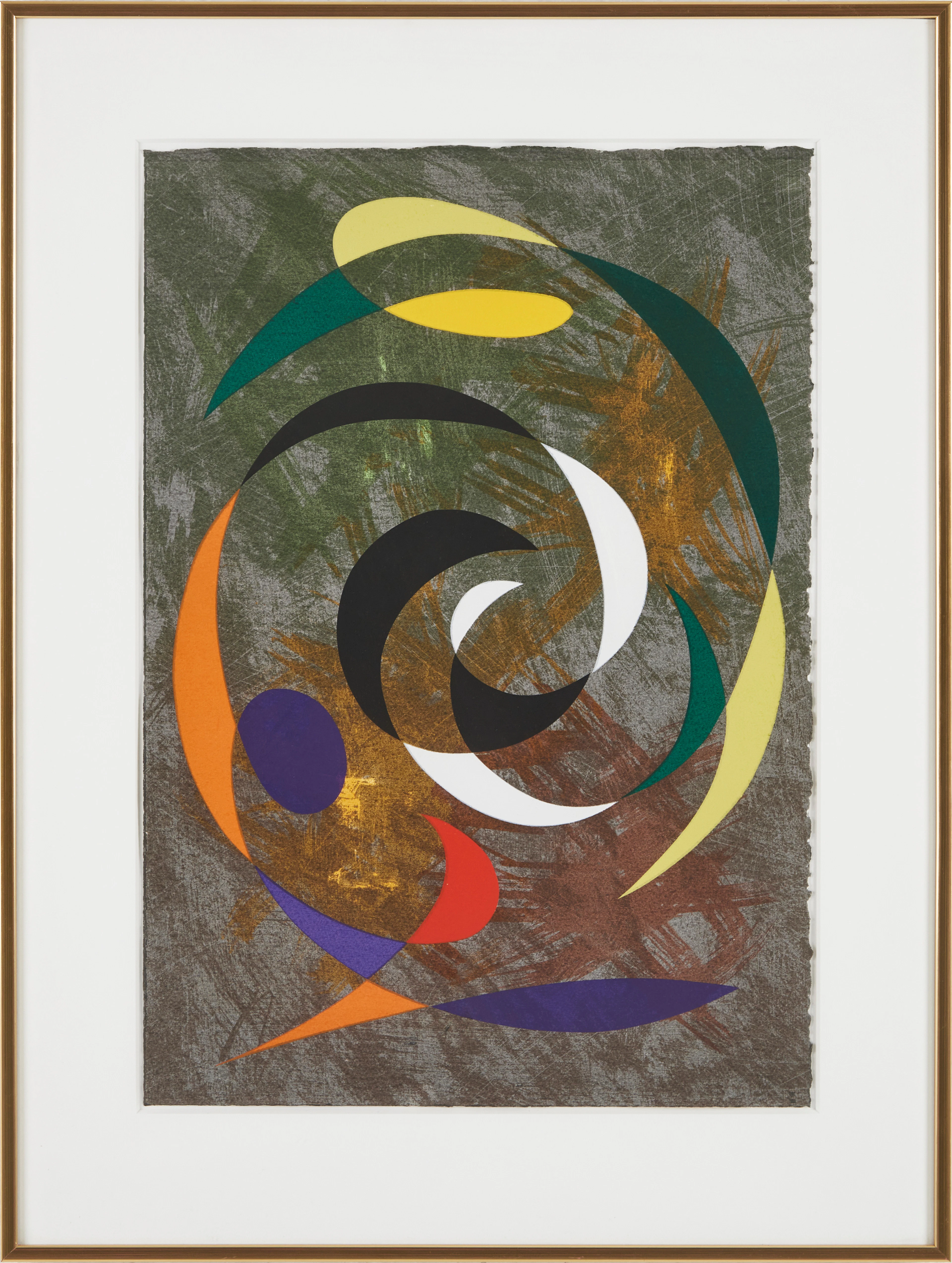 PIERRE OLOFSSON. Abstrakt komposition, färgserigrafi, stämplad Ingvar