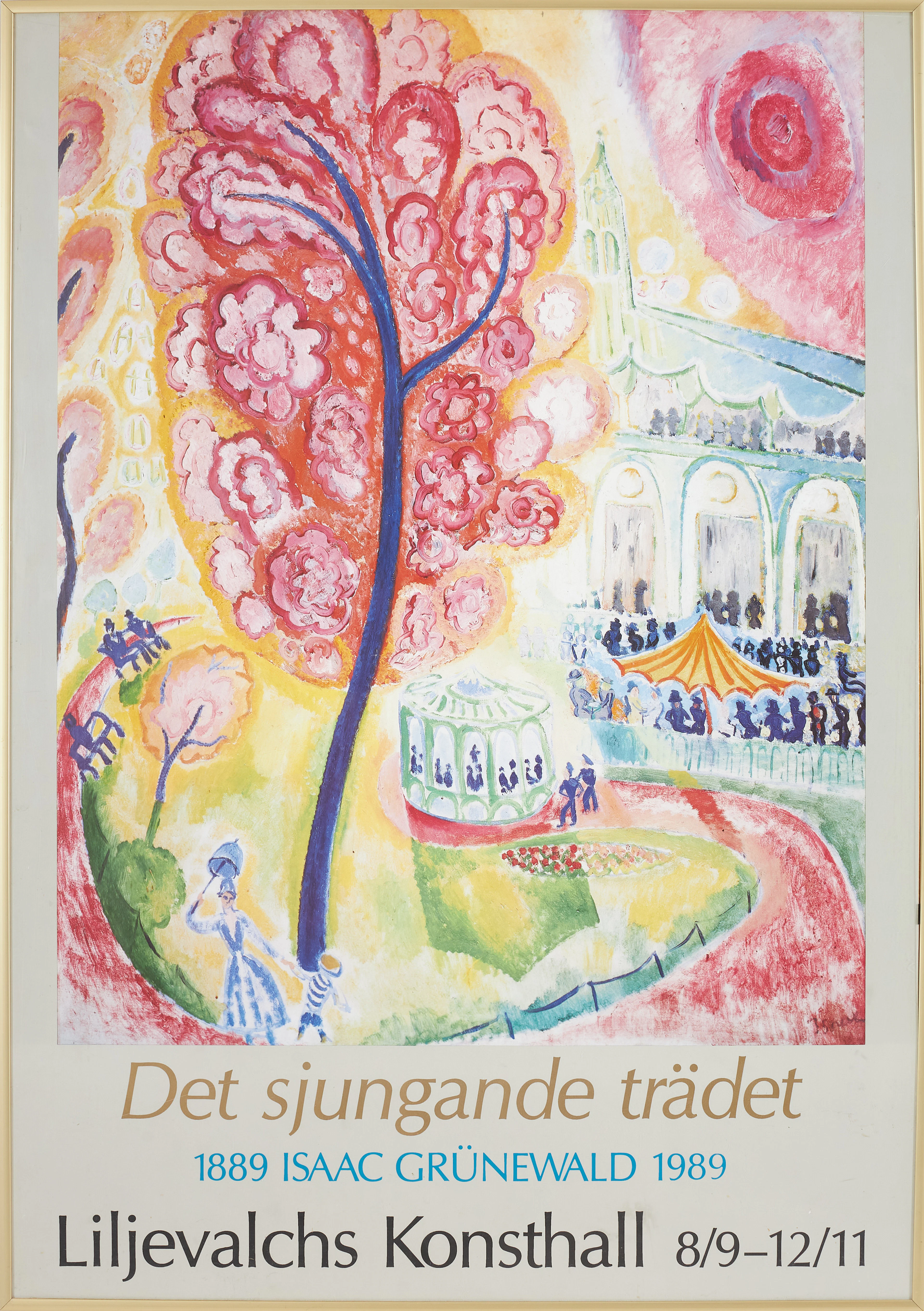 UTSTÄLLNINGSAFFISCH. Isaac Grünewald, "Det sjungande trädet", Liljevalchs