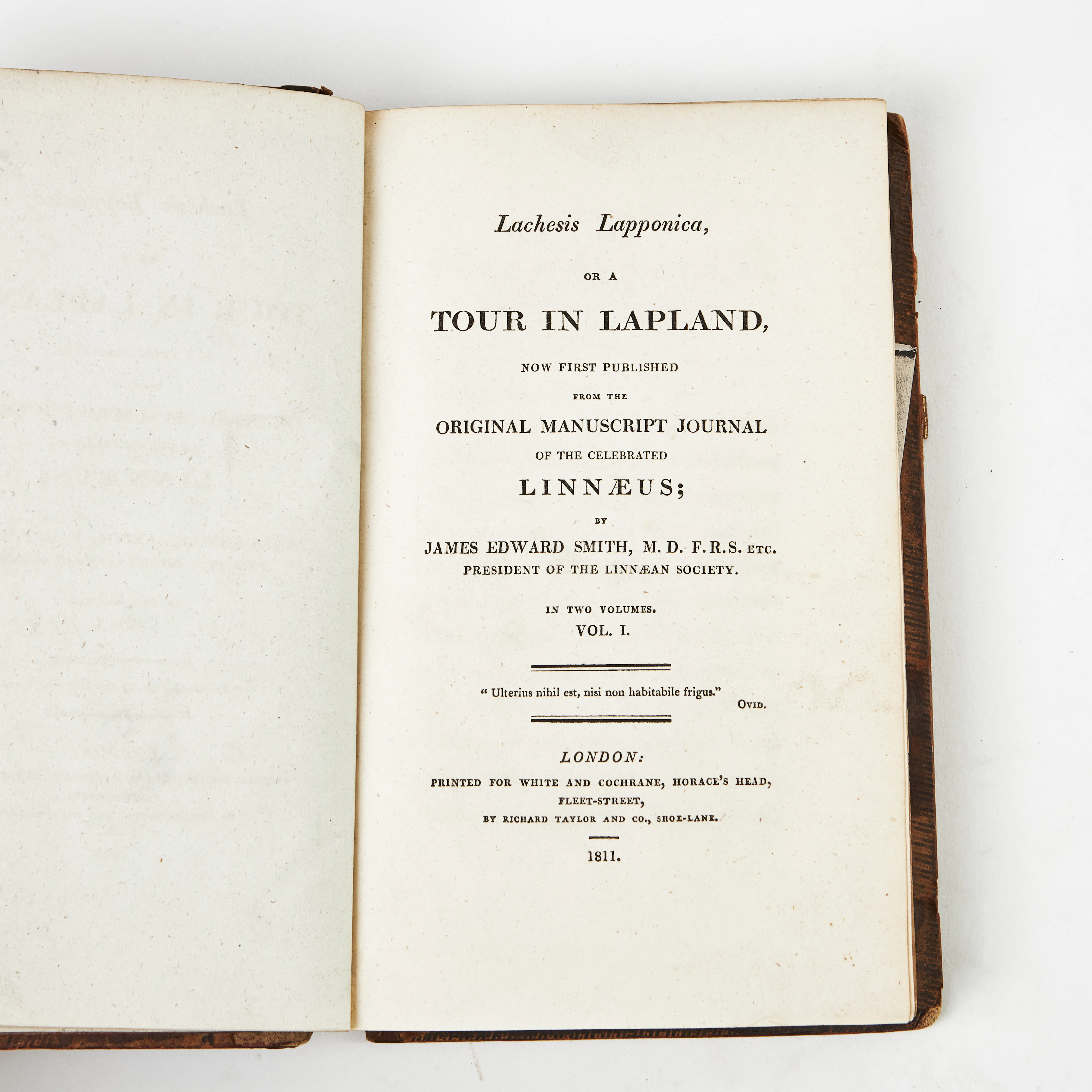 LINNAEUS'S TOUR IN LAPLAND PRINTED 1811, 2 volumes.