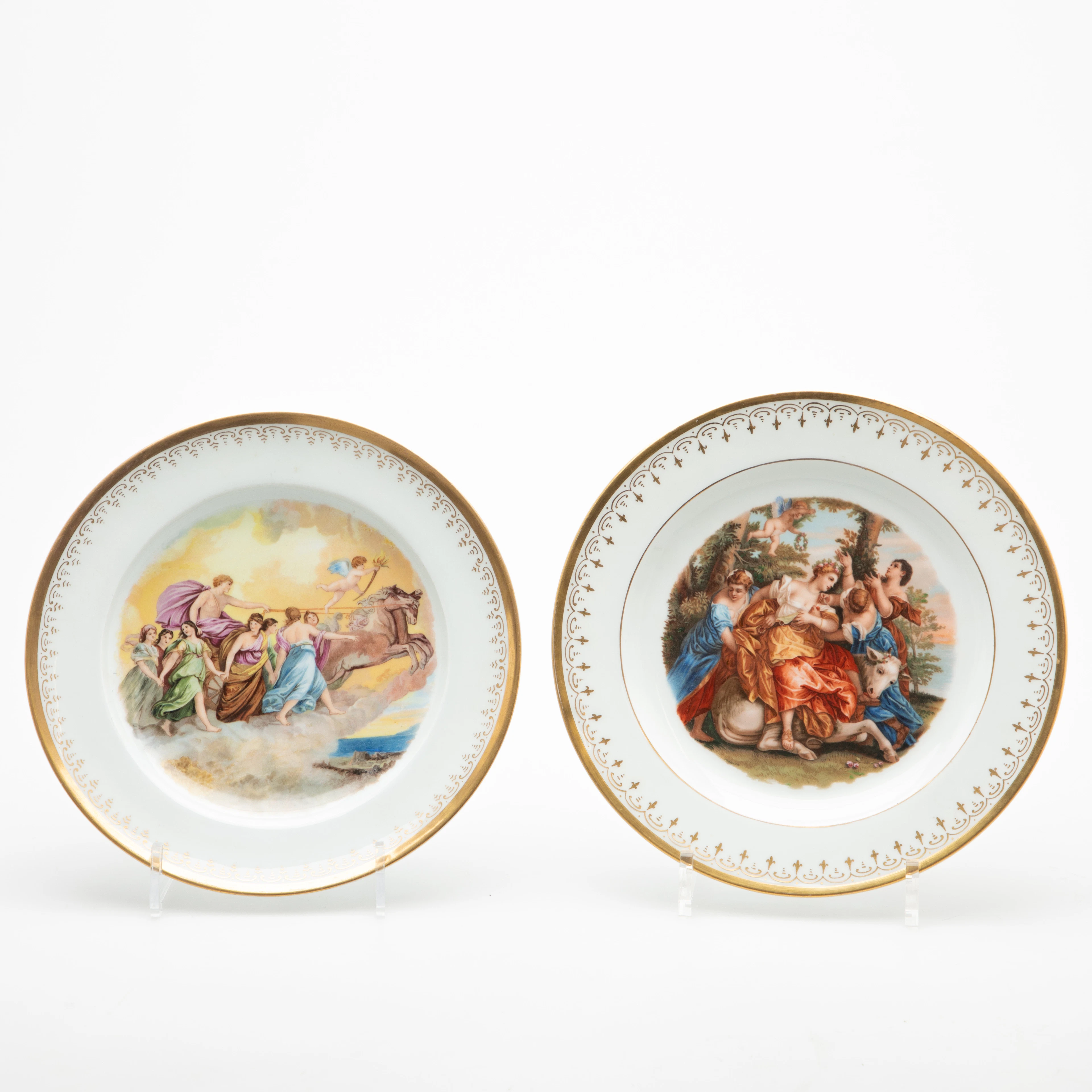 MEISSEN. Zwei Bildteller, um 1800/1. Viertel 19. JH. (2).