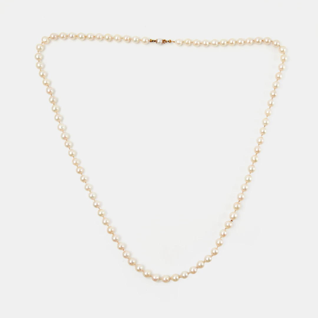 PÄRLCOLLIER, lås i 18 k guld, odlade saltvattenspärlor, ca 7,1-7,4