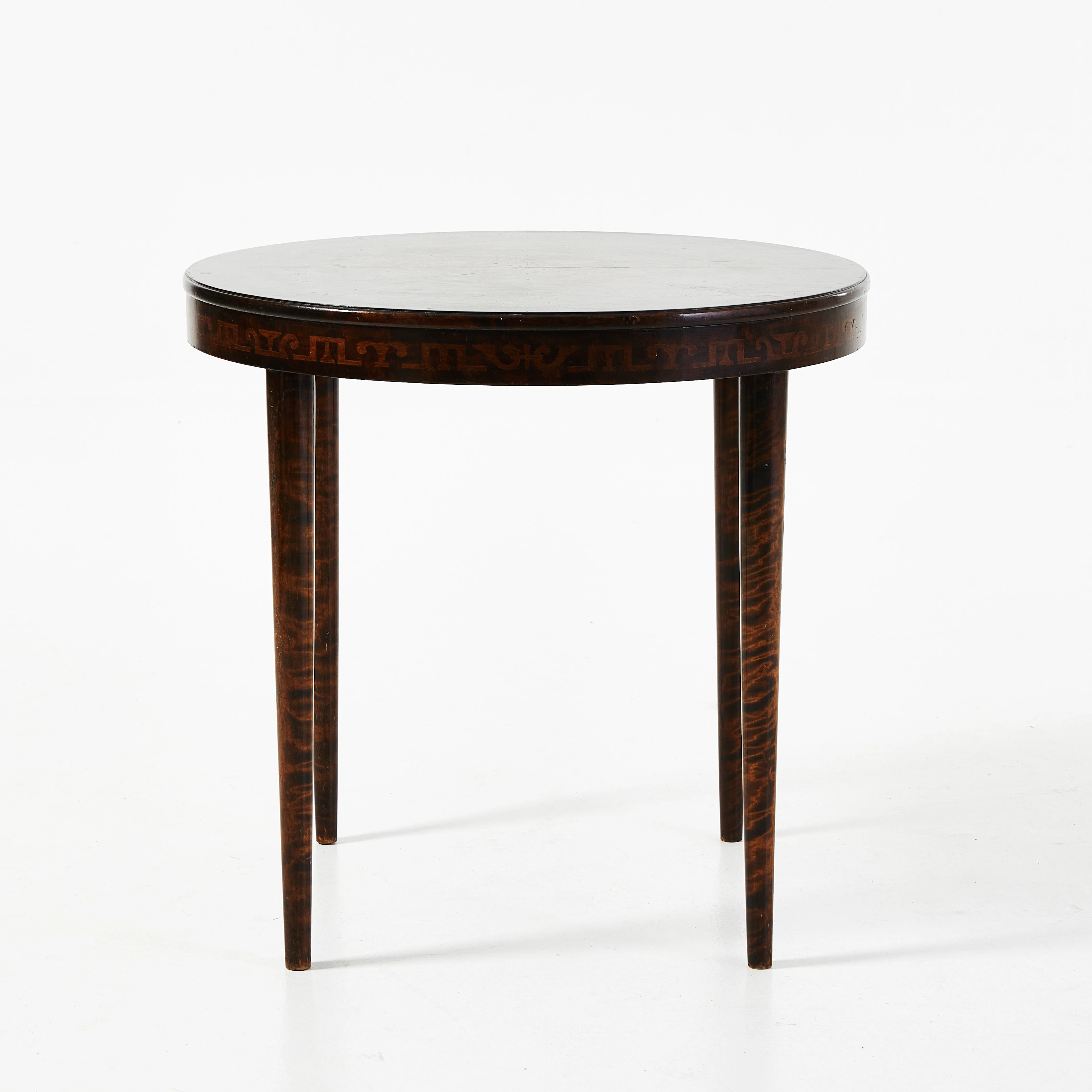 BORD, art deco, 1900-talets början, fanerad i infärgad björk, intarisadekor.