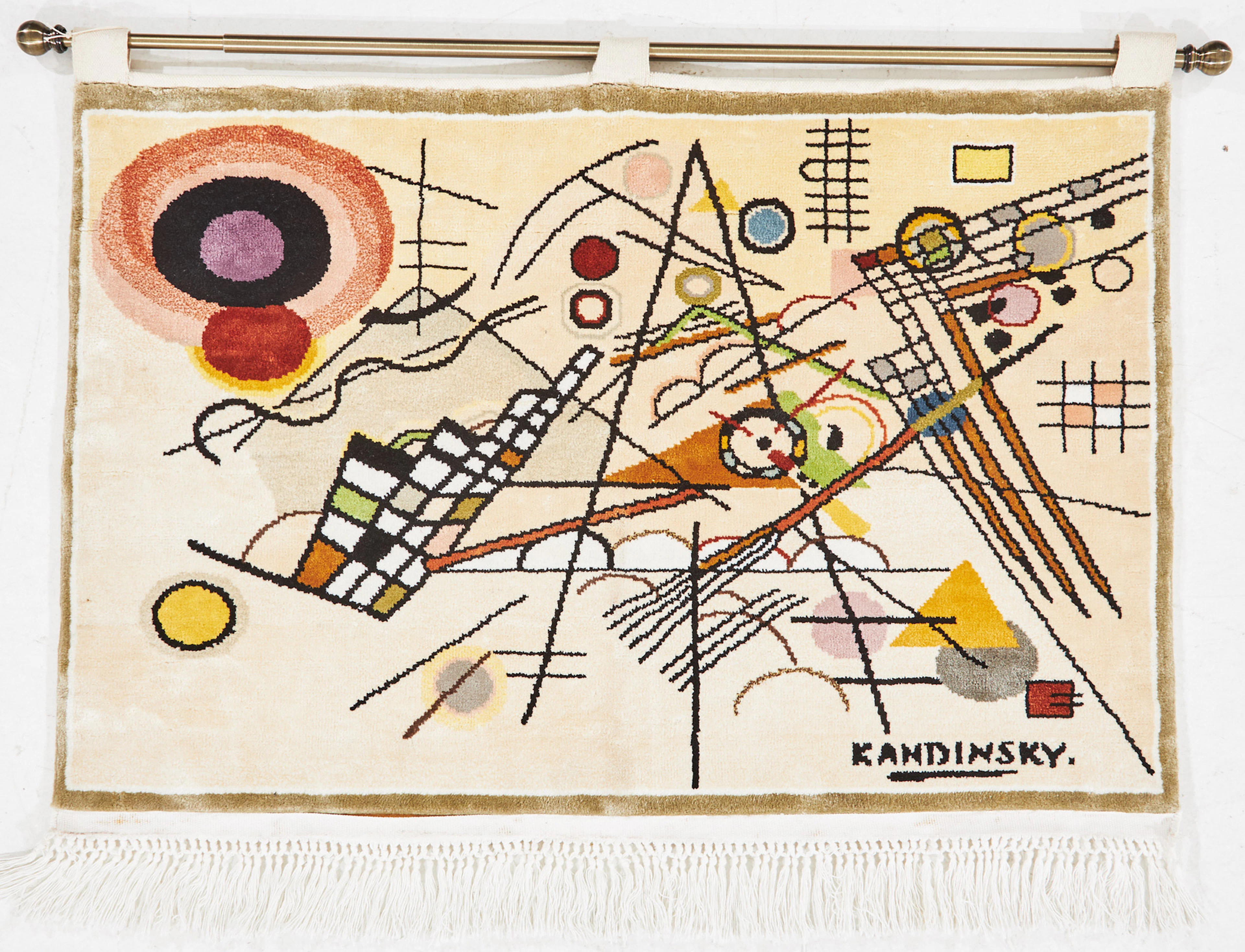 WASSILY KANDINSKY. Efter. Väggtextil, abstrakt komposition, nertill