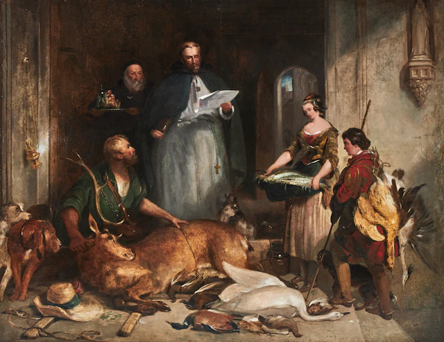 EDWIN HENRY LANDSEER (1802-1873). HANS KRETS. "Bolton Abbey in the Olden Time".