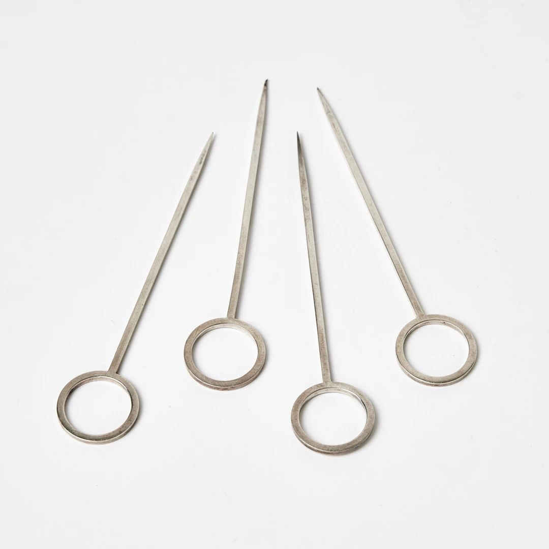 WIWEN NILSSON. Cocktailpinnar, 4 st., sterlingsilver, Lund 1958.