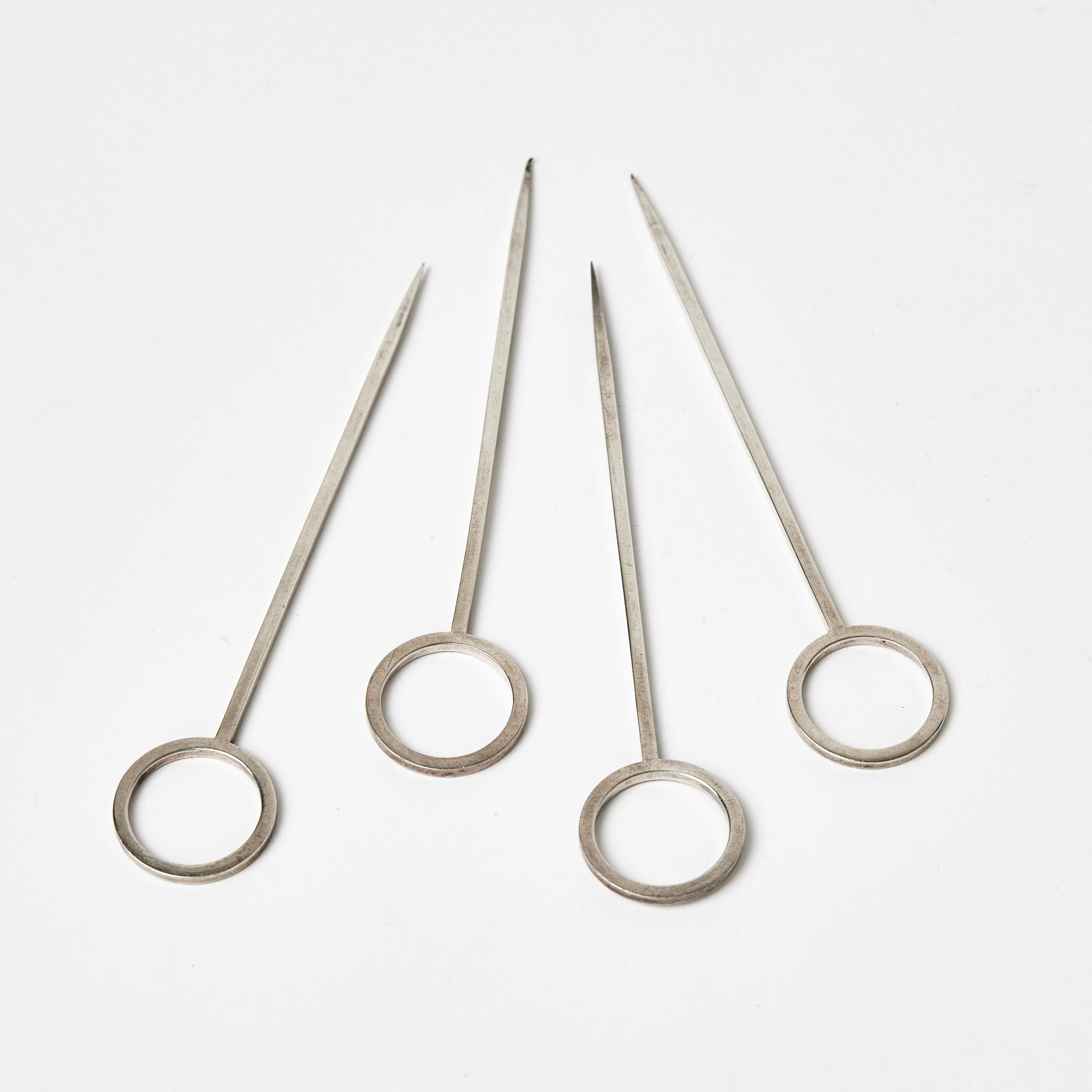 WIWEN NILSSON. Cocktailpinnar, 4 st., sterlingsilver, Lund 1958.