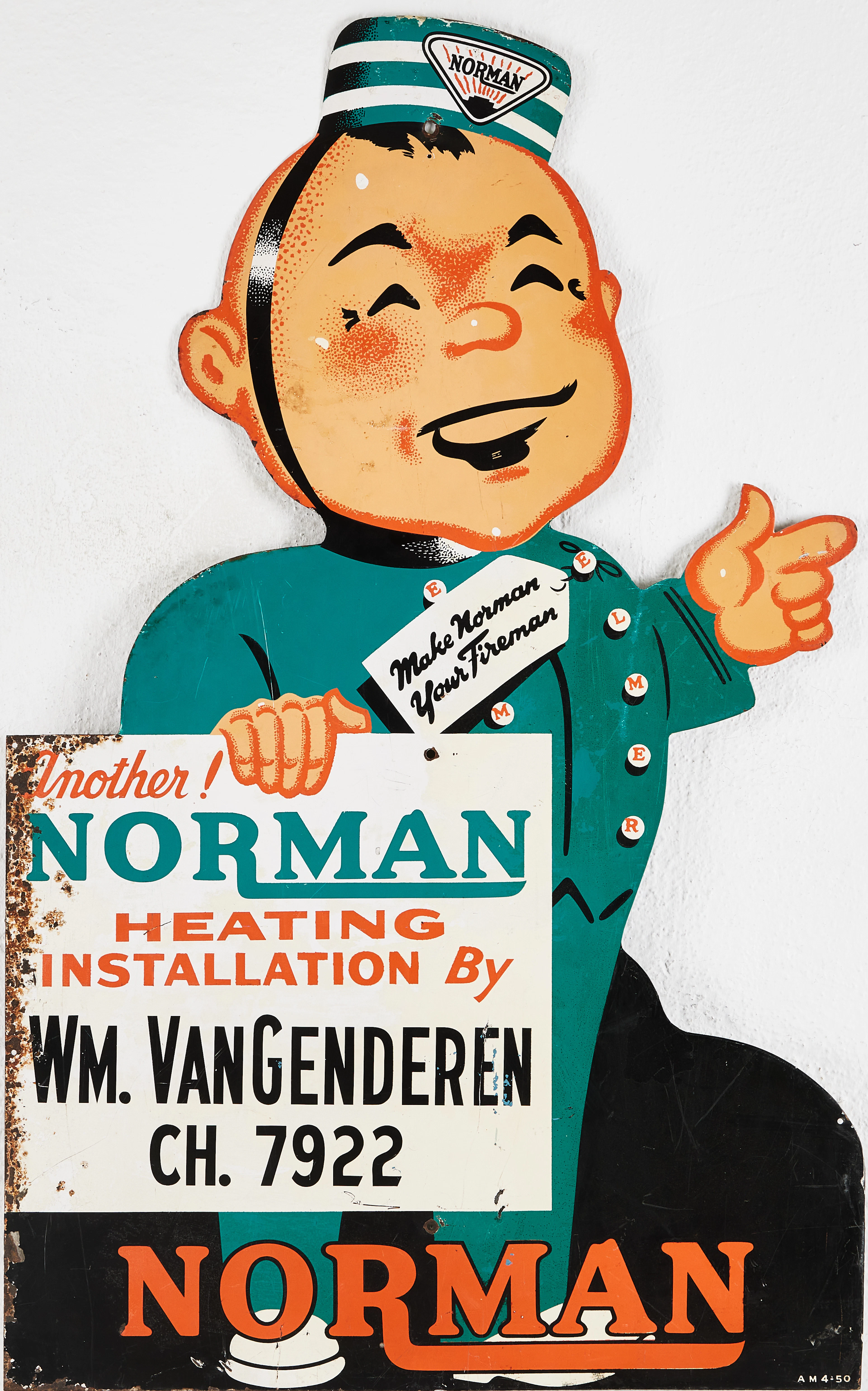 EMALJSKYLT, "Norman Heating Installation", 1940-/50-tal.