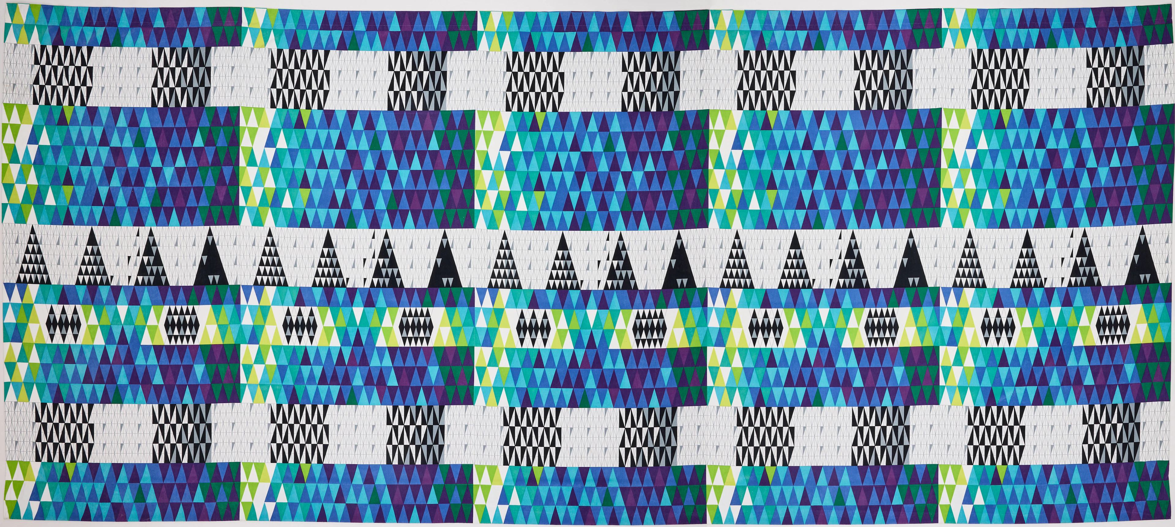 SVEN MARKELIUS. "Pythagoras", väggtextil, ca 262 x 593,5 cm.