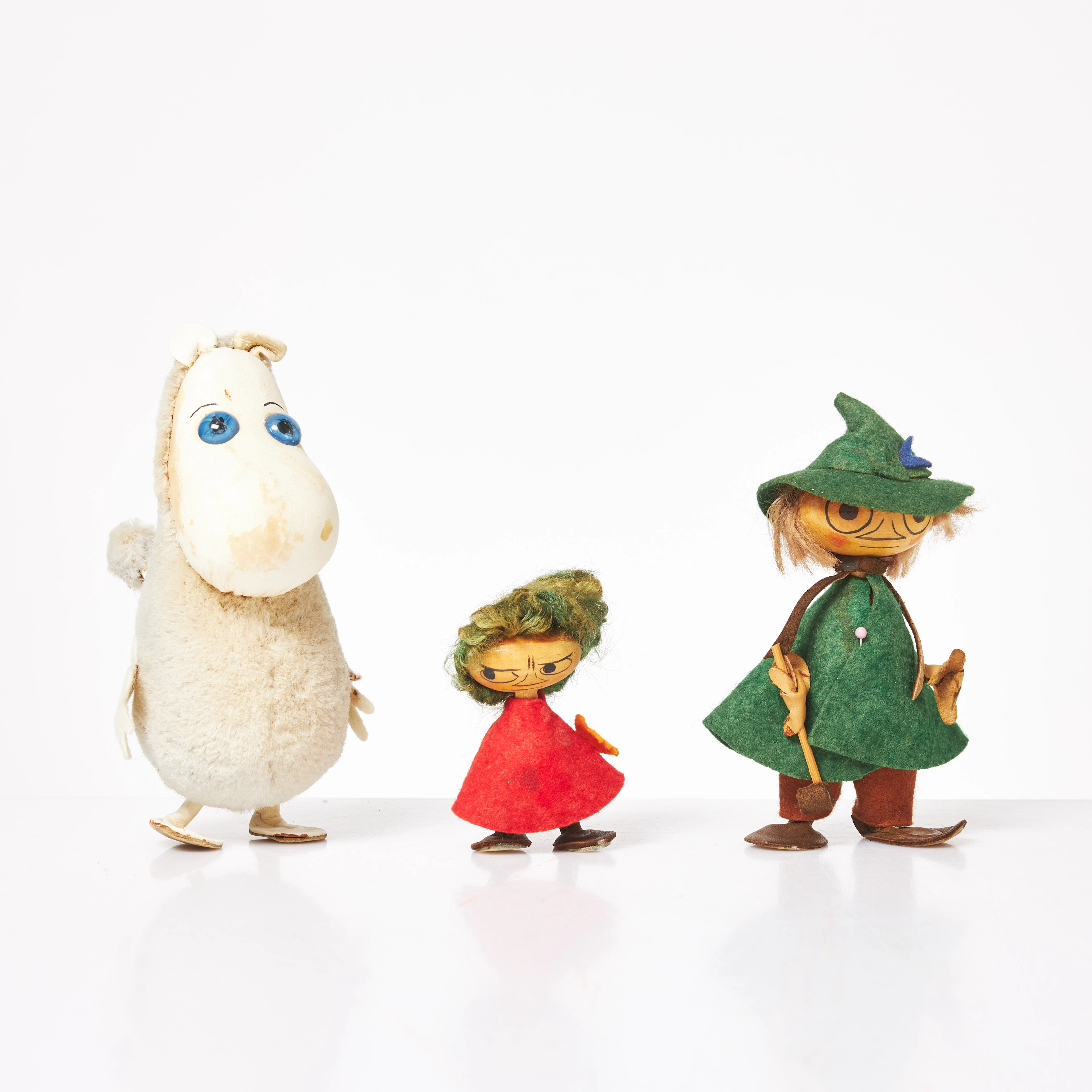 ATELIER FAUNI. Figurer, 3 st, "Mumin", "Snusmumriken" och "Lilla my"
