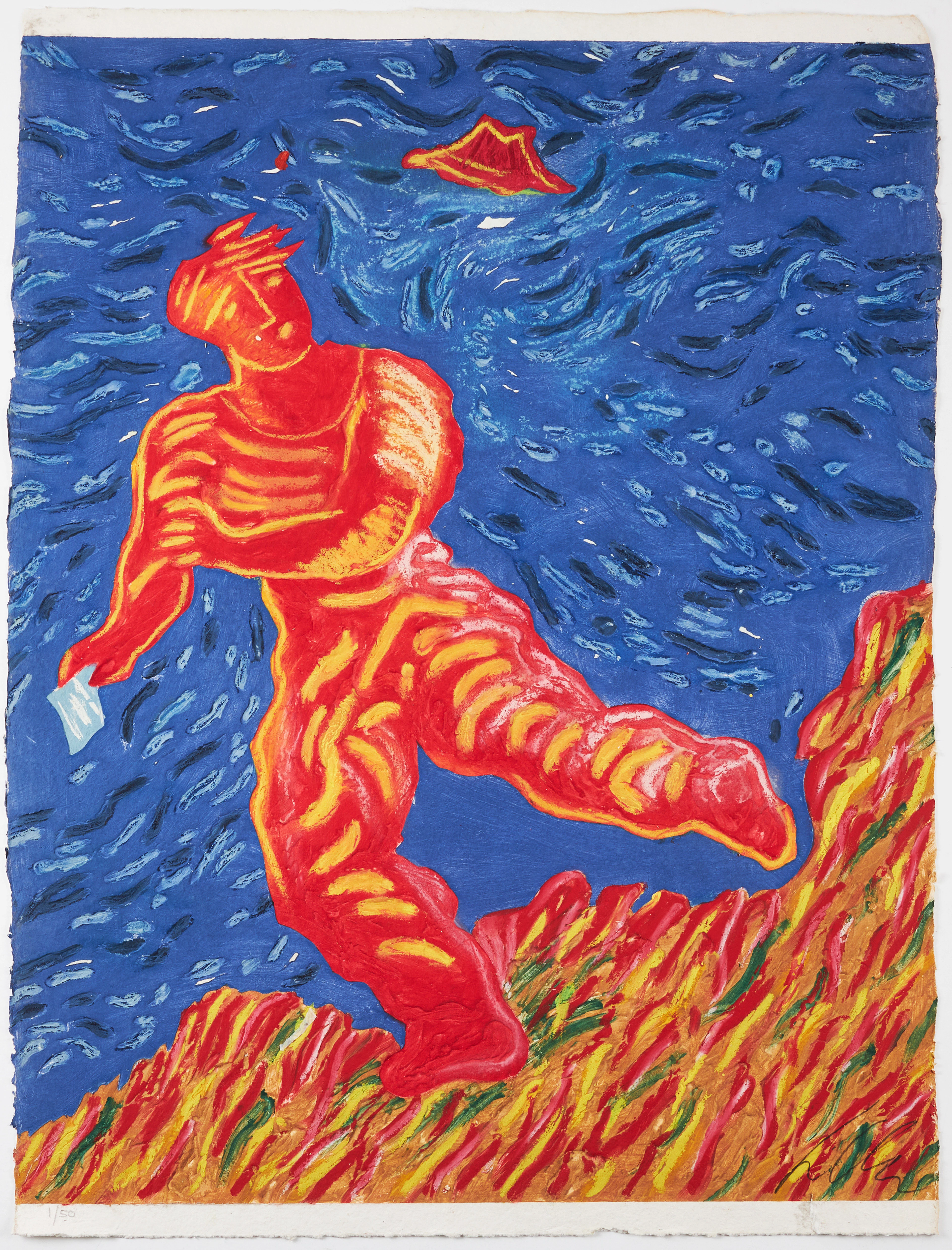 SANDRO CHIA (FÖDD 1946). figurscen, carborundumetsning, signerad och