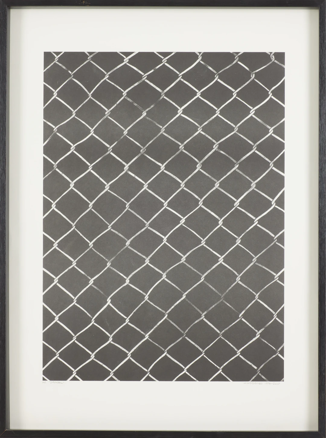 LARS GUNNAR LUNDBERG. "Stängsel", färglitografi, signerad, daterad 1976-2005.