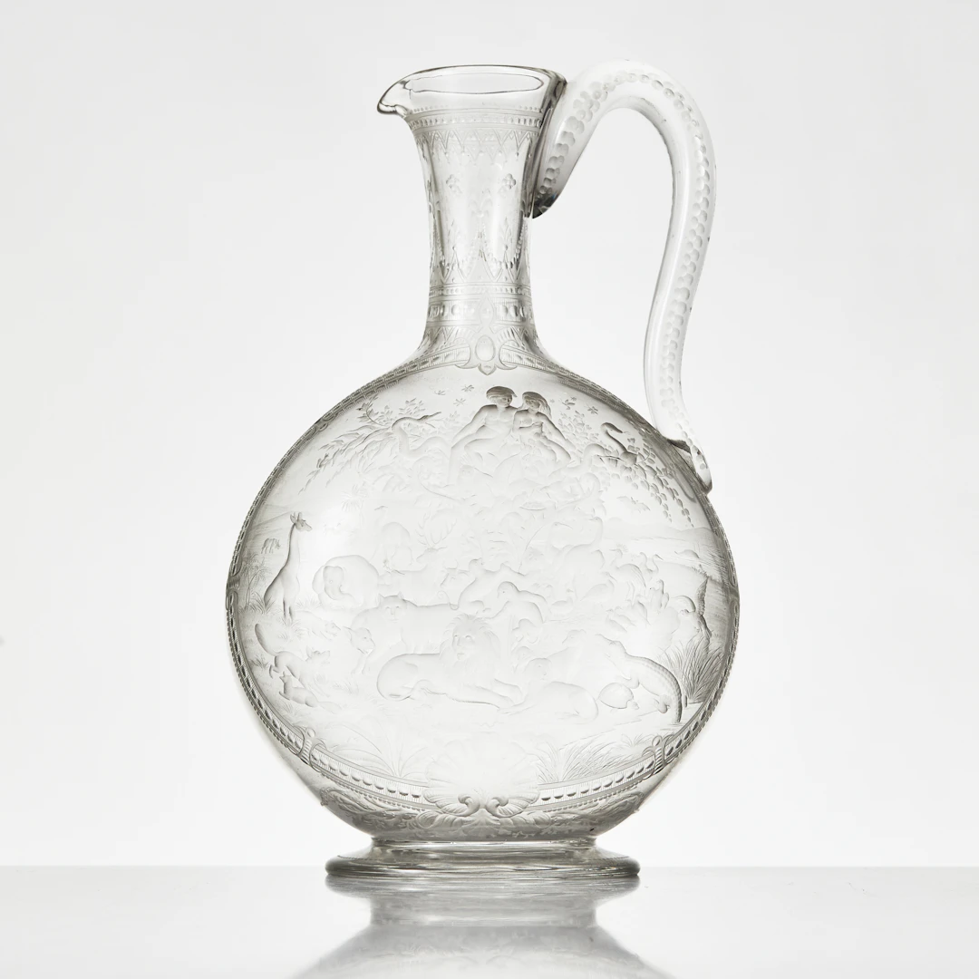 VINKANNA, 1800-talets slut, etsad dekor av paradisscen.
