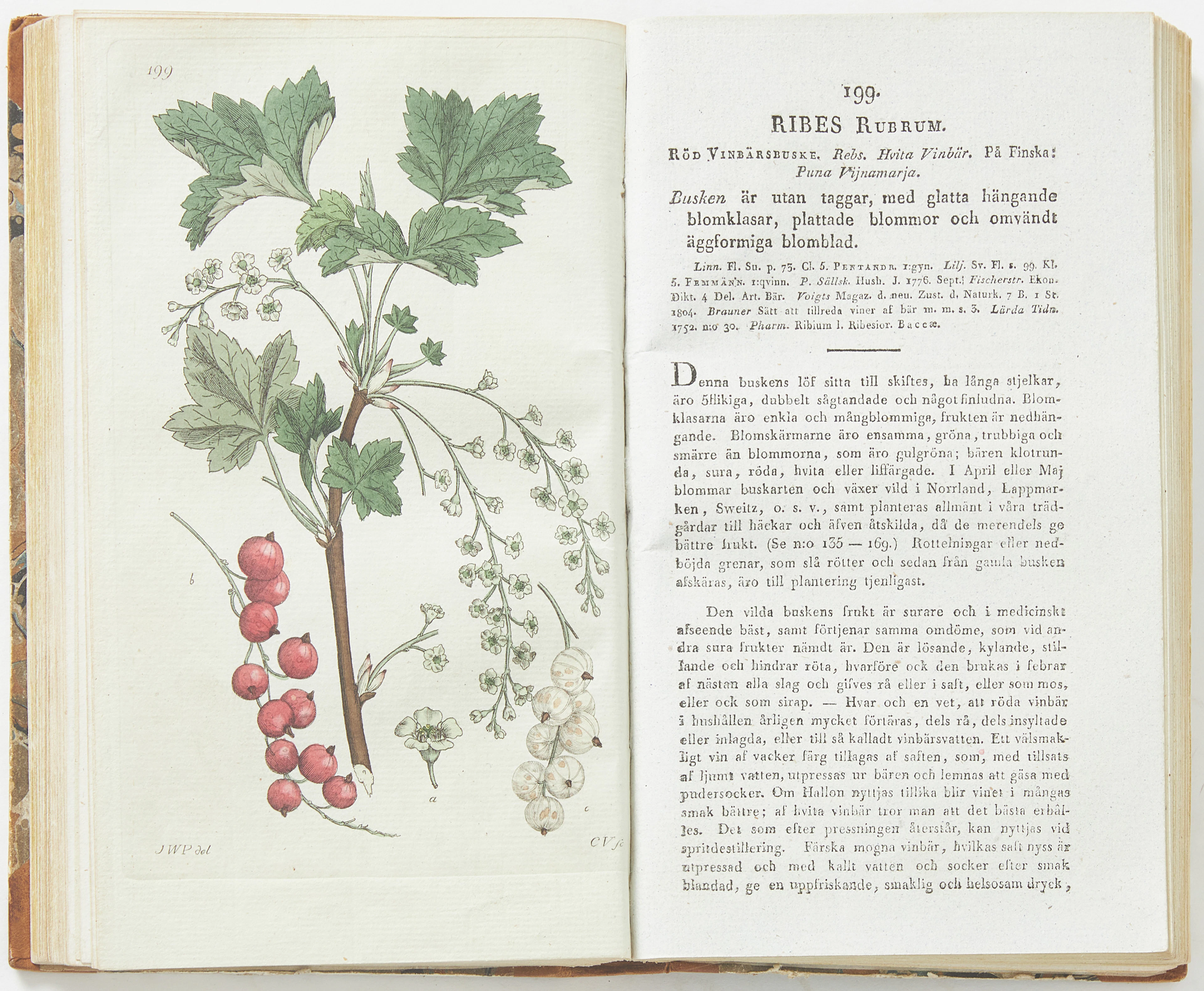 SVENSK BOTANIK 1802-30, med handkolorerade planscher, 8 volymer och 9 häften.