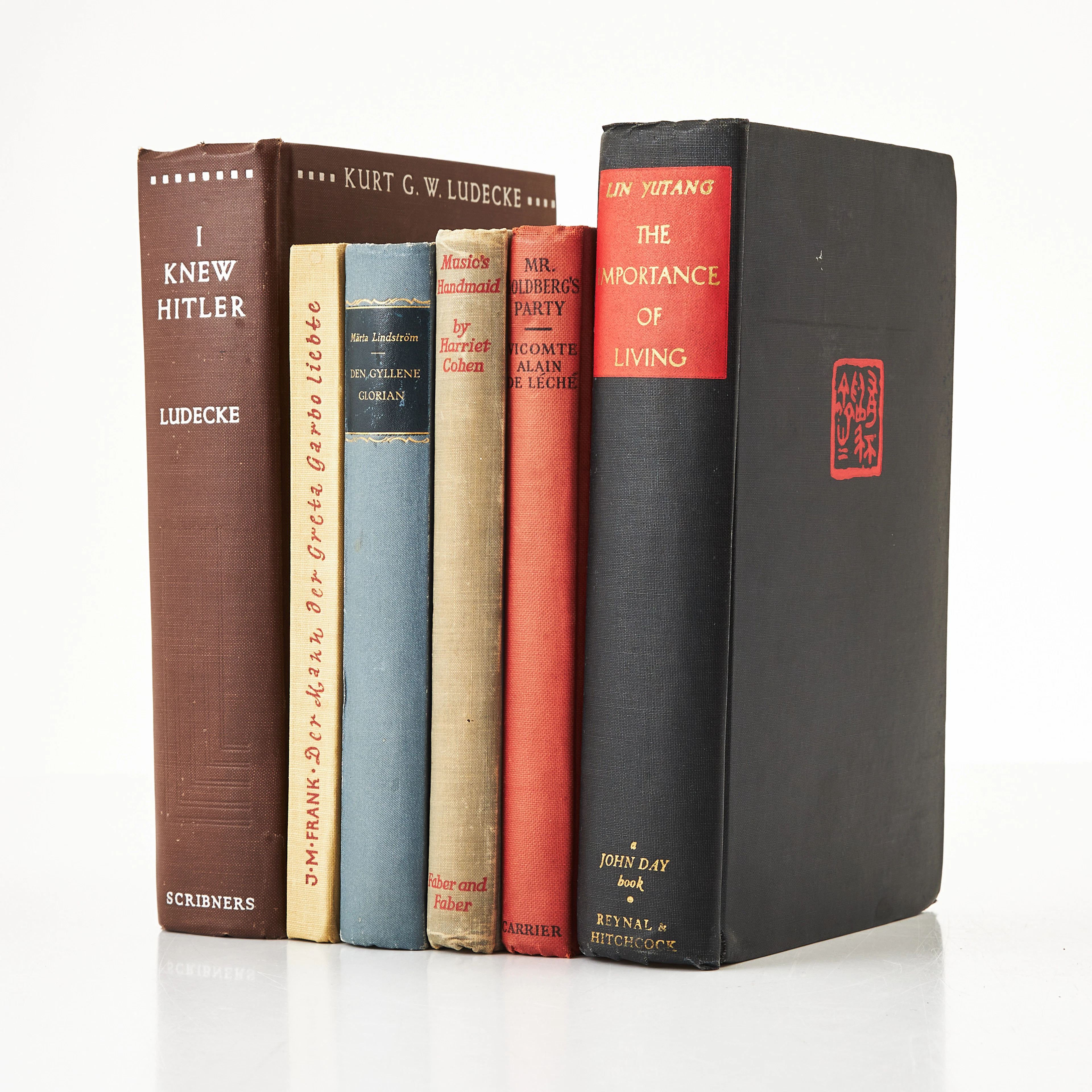 6 böcker ur GRETA GARBOS BIBLIOTEK, alla med dedikationer till Garbo.