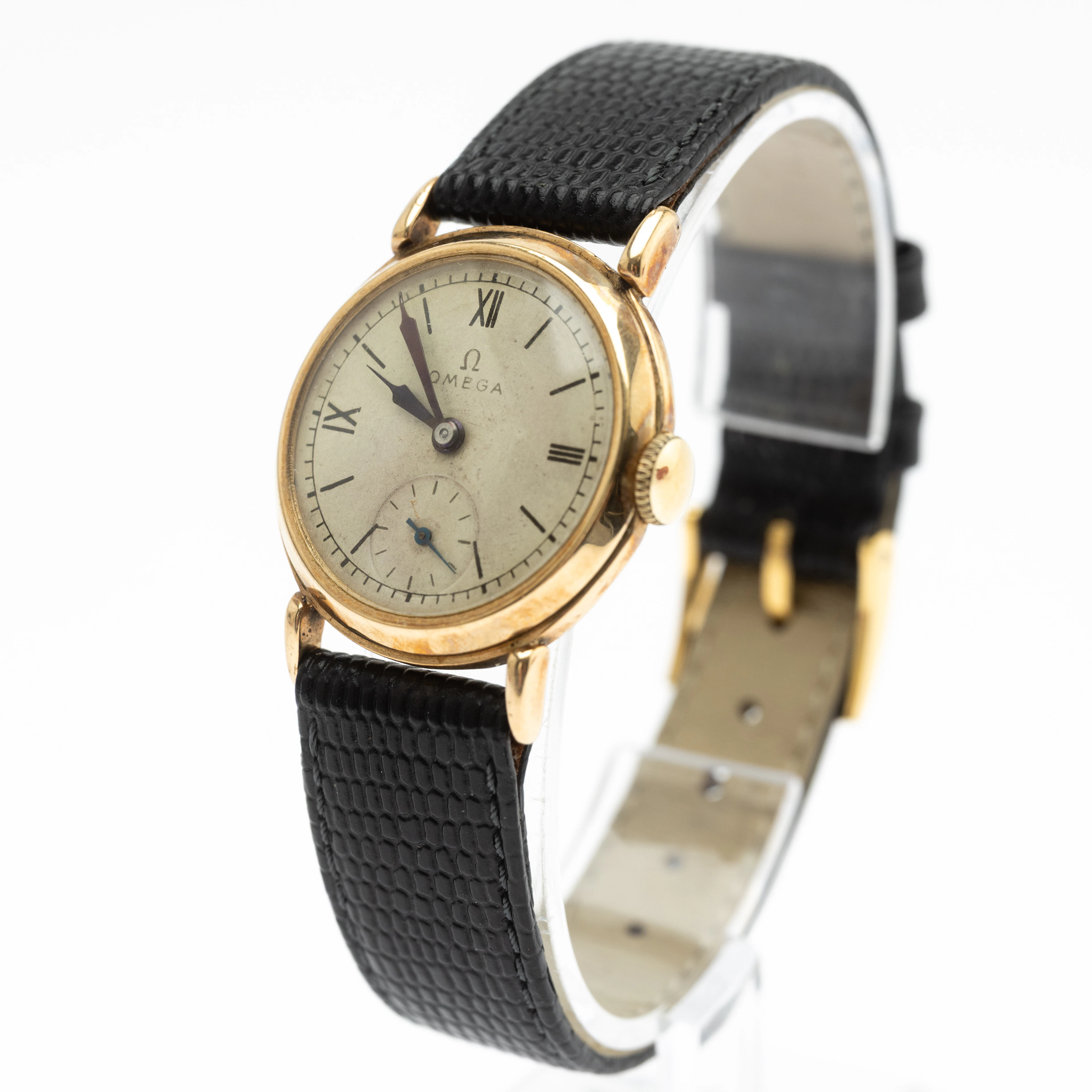 Omega 9kt Gold Armbanduhr.