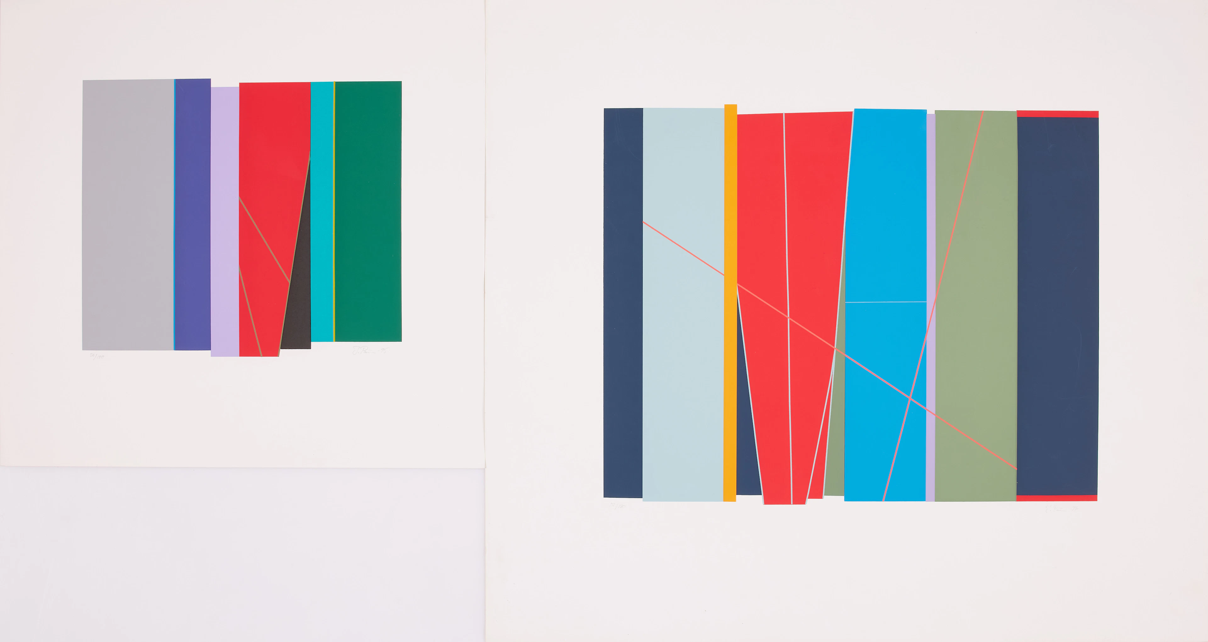 ILKKA PÄRNI. 2 st, kompositioner, serigrafier, signerad, daterade