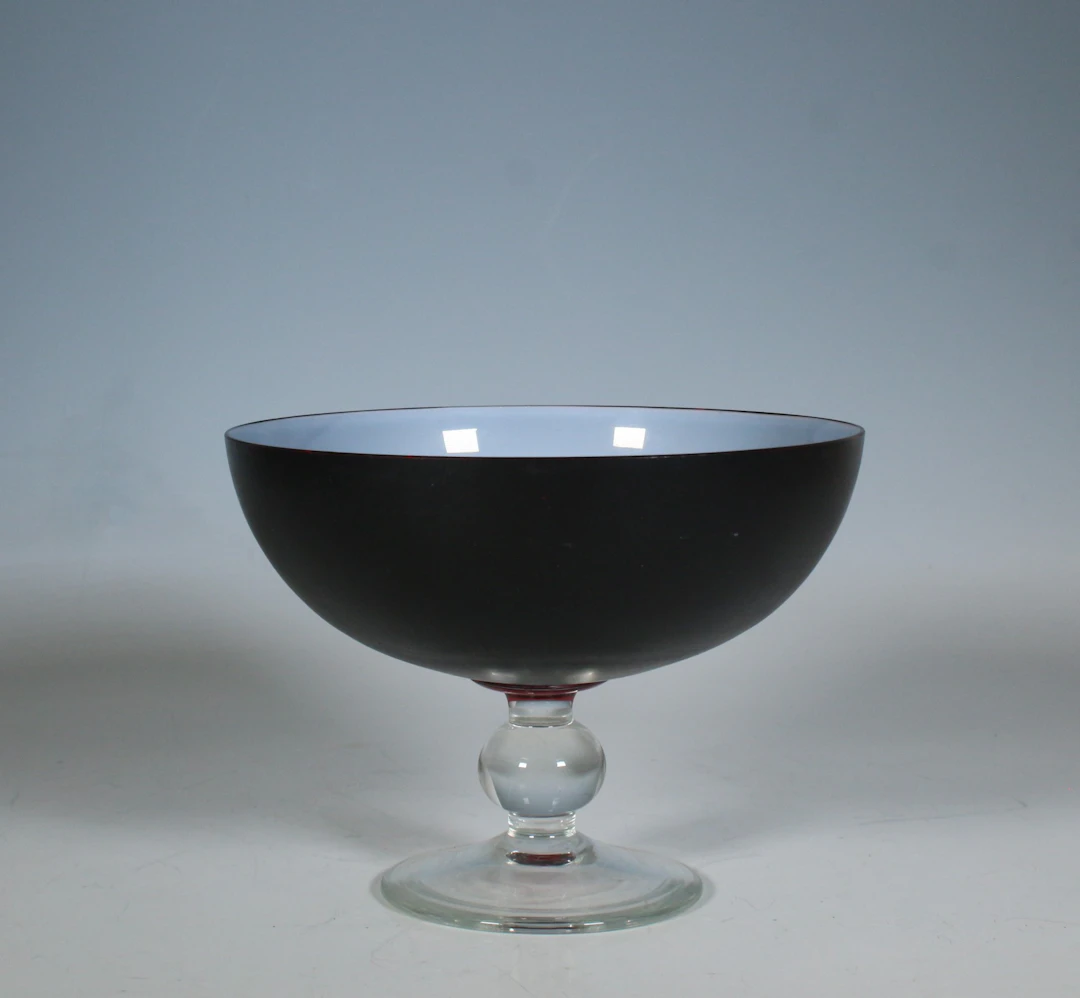 Schale, Glas, schwarze Lackierung, 2. Hälfte 20. Jhd.
