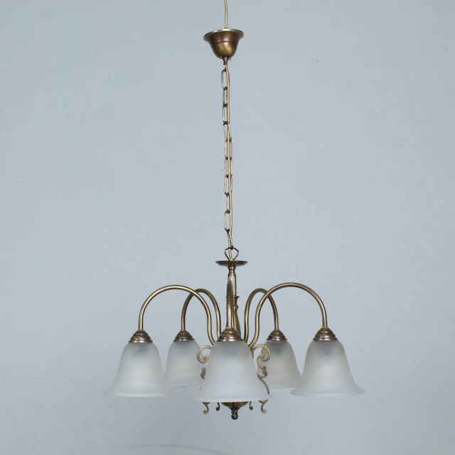 Antike Deckenlampe , Messing , Glas.