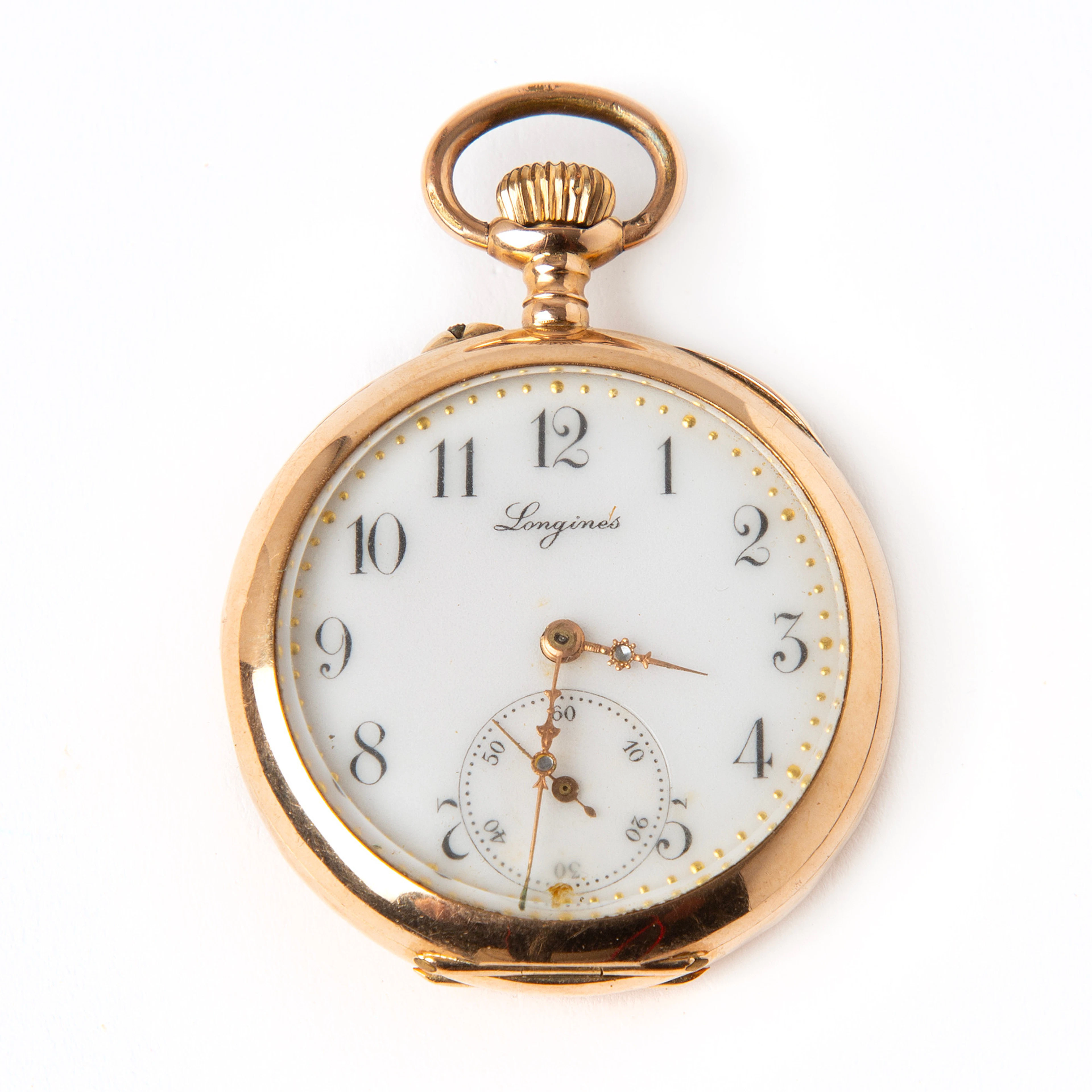 LONGINES, fickur, 34 mm, 14K guld, ca 1910.