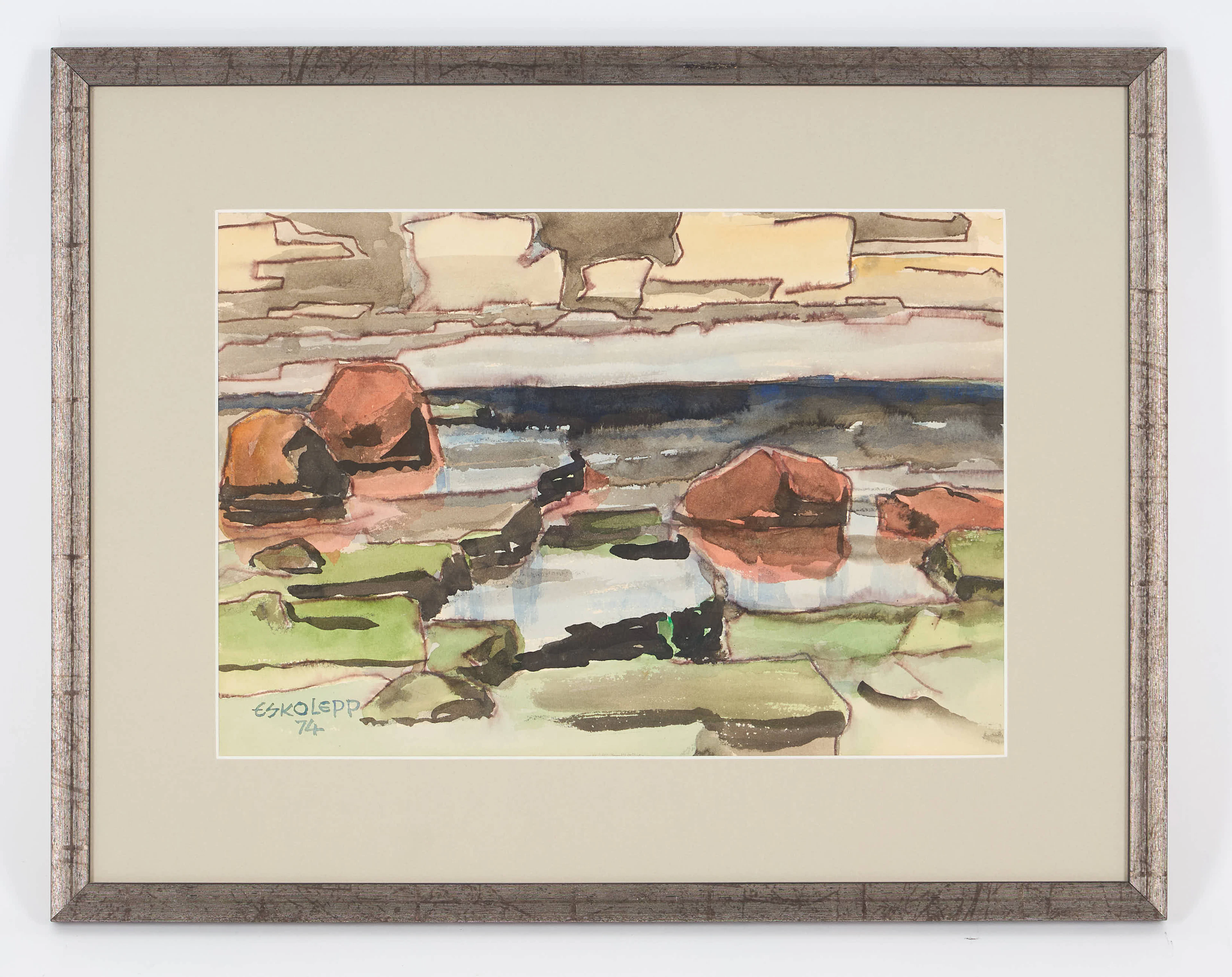 ESKO LEPP (1906-1977) ESTONIA. Strandstenar, signerad samt daterad