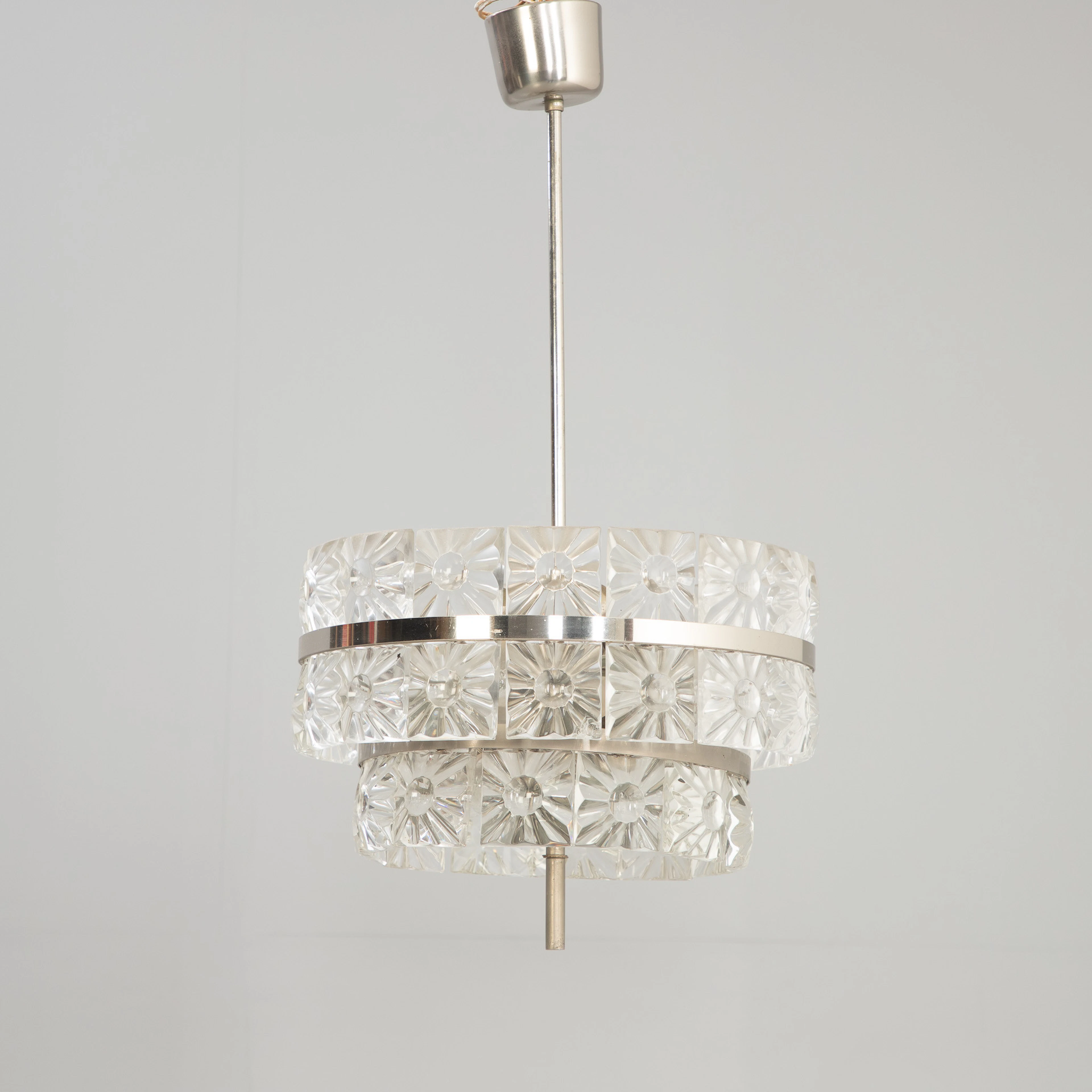 Glas Kronleuchter, 1960er Jahre.