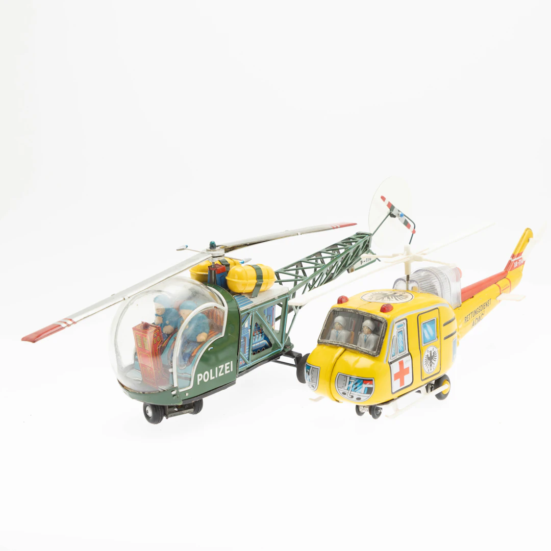 ADAC Rettungshubschrauber und Polizeihubschrauber, Blech, Japan 1960-1970er
