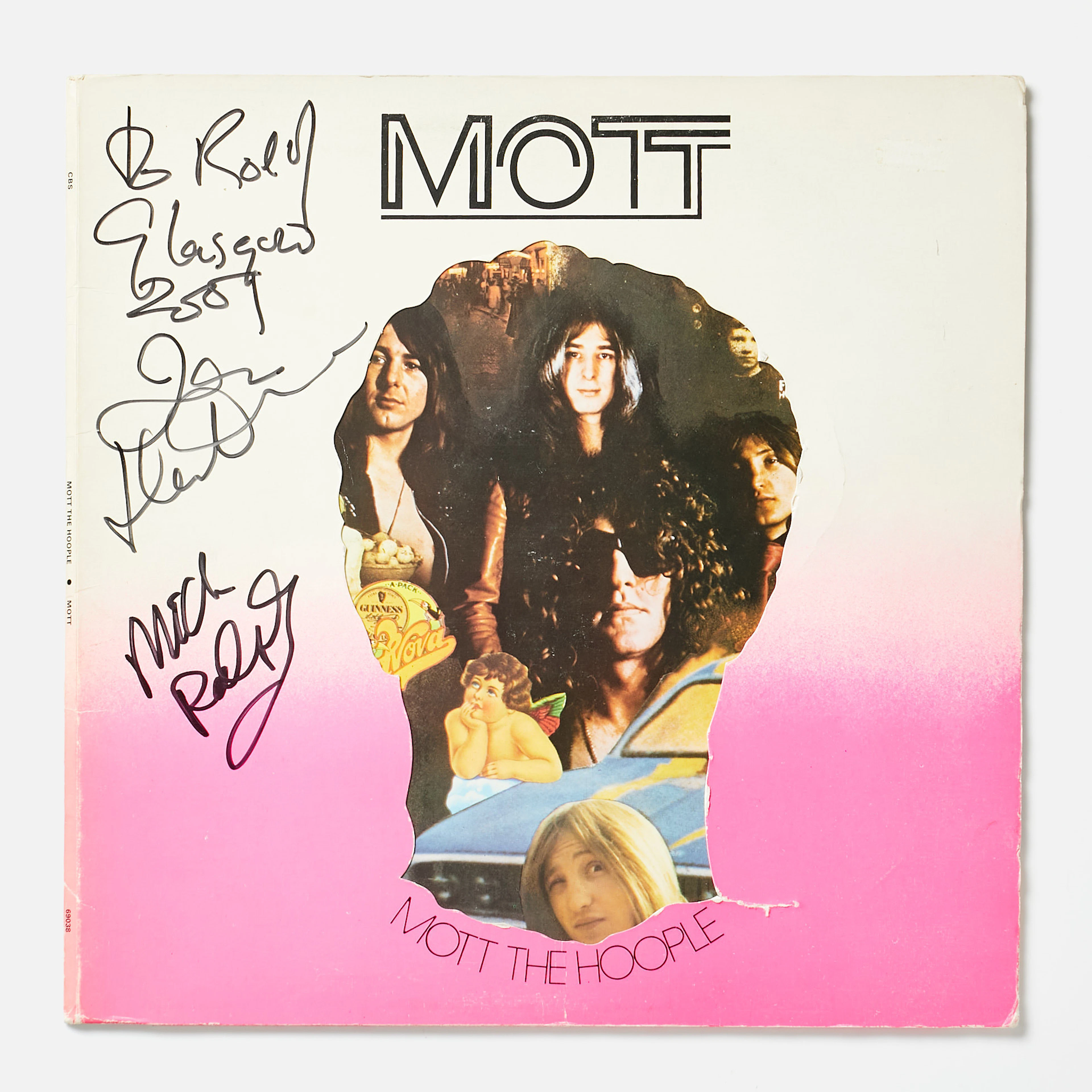 IAN HUNTER, MICK RALPHS, (Mott The Hoople), signerad skiva, Lpn "Mott"