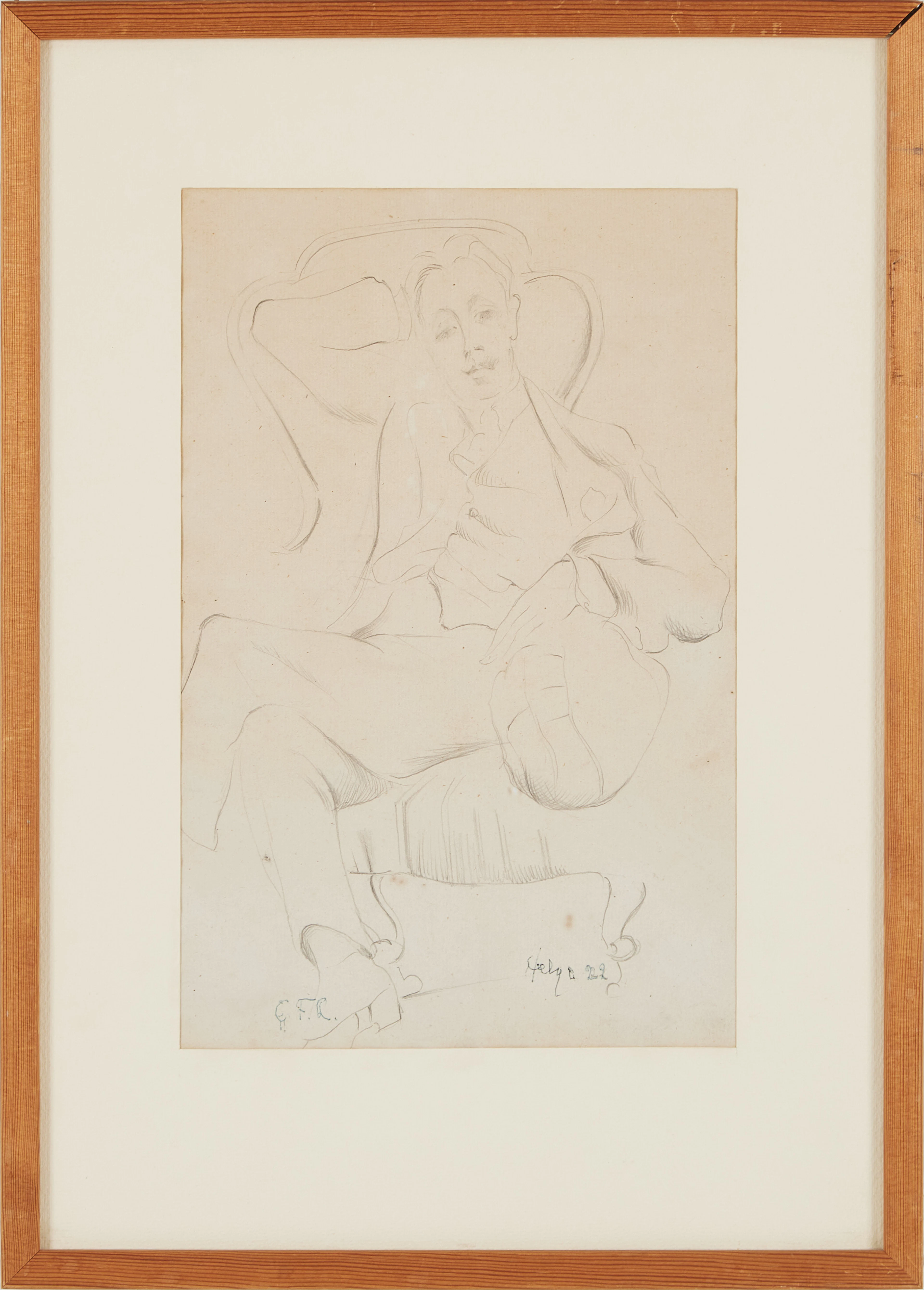 GRETA FAHLCRANTZ LINDBERG (1889 - 1978). Porträtt av Helge Lindberg.