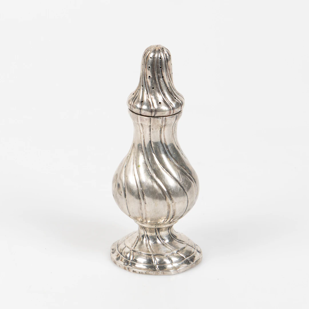 SOCKERRUSKA, silver, svenska importstämplar, rokokostil, tidigt 1900-tal